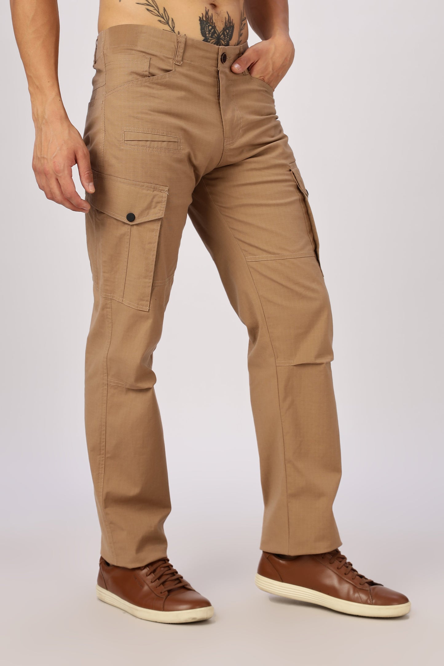 Men Ribstop Heavy duty Cargo-Khakhi