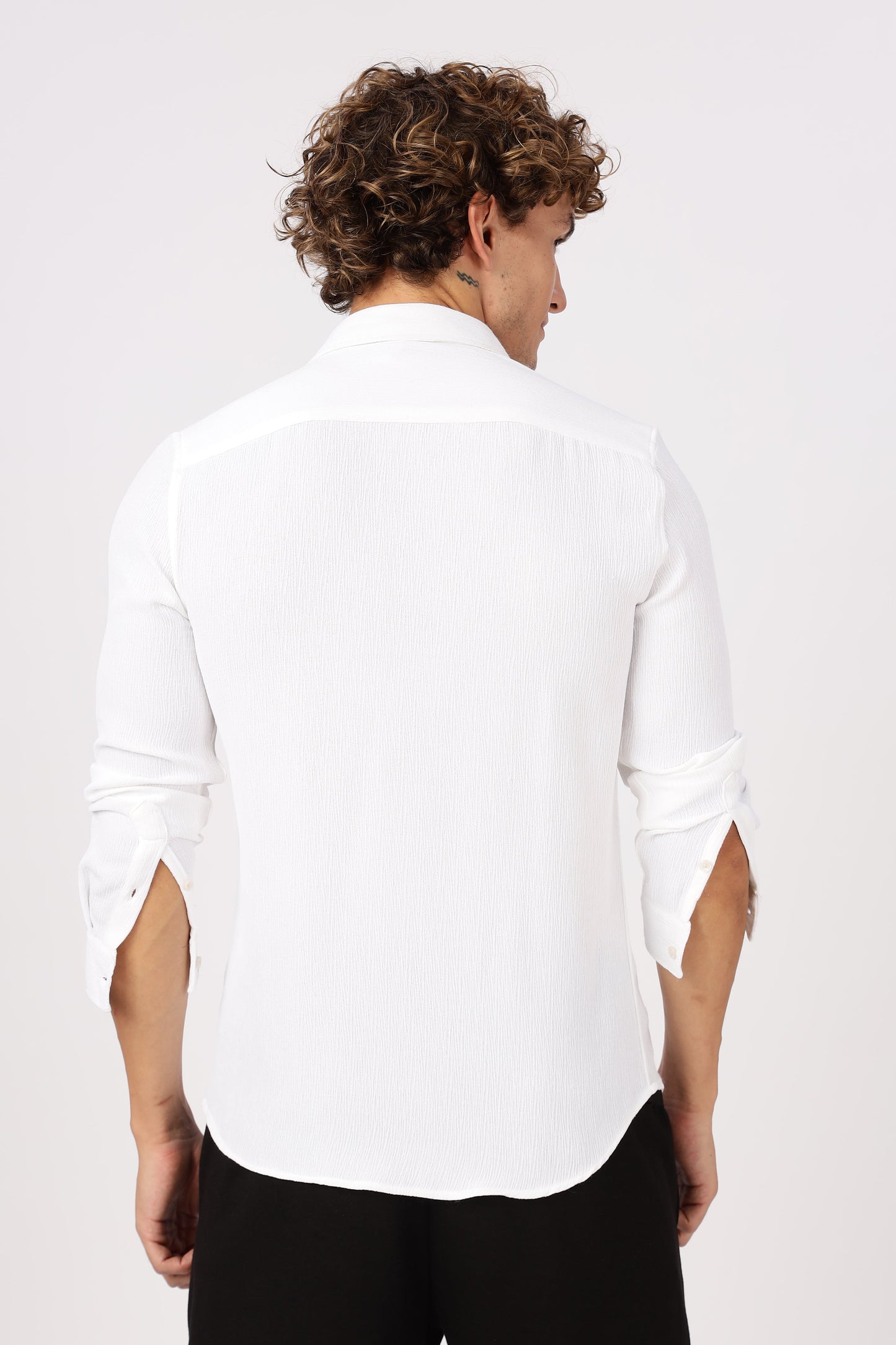 Men Textured Shirt-White