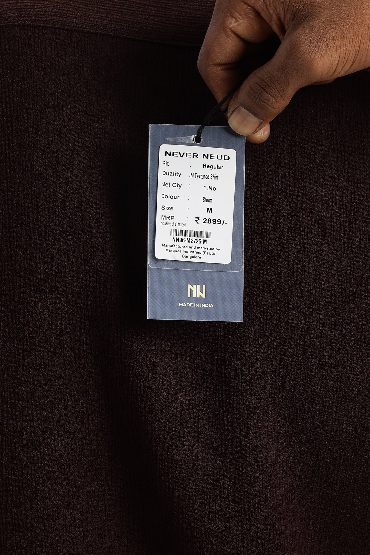 Men Textured Shirt-Brown