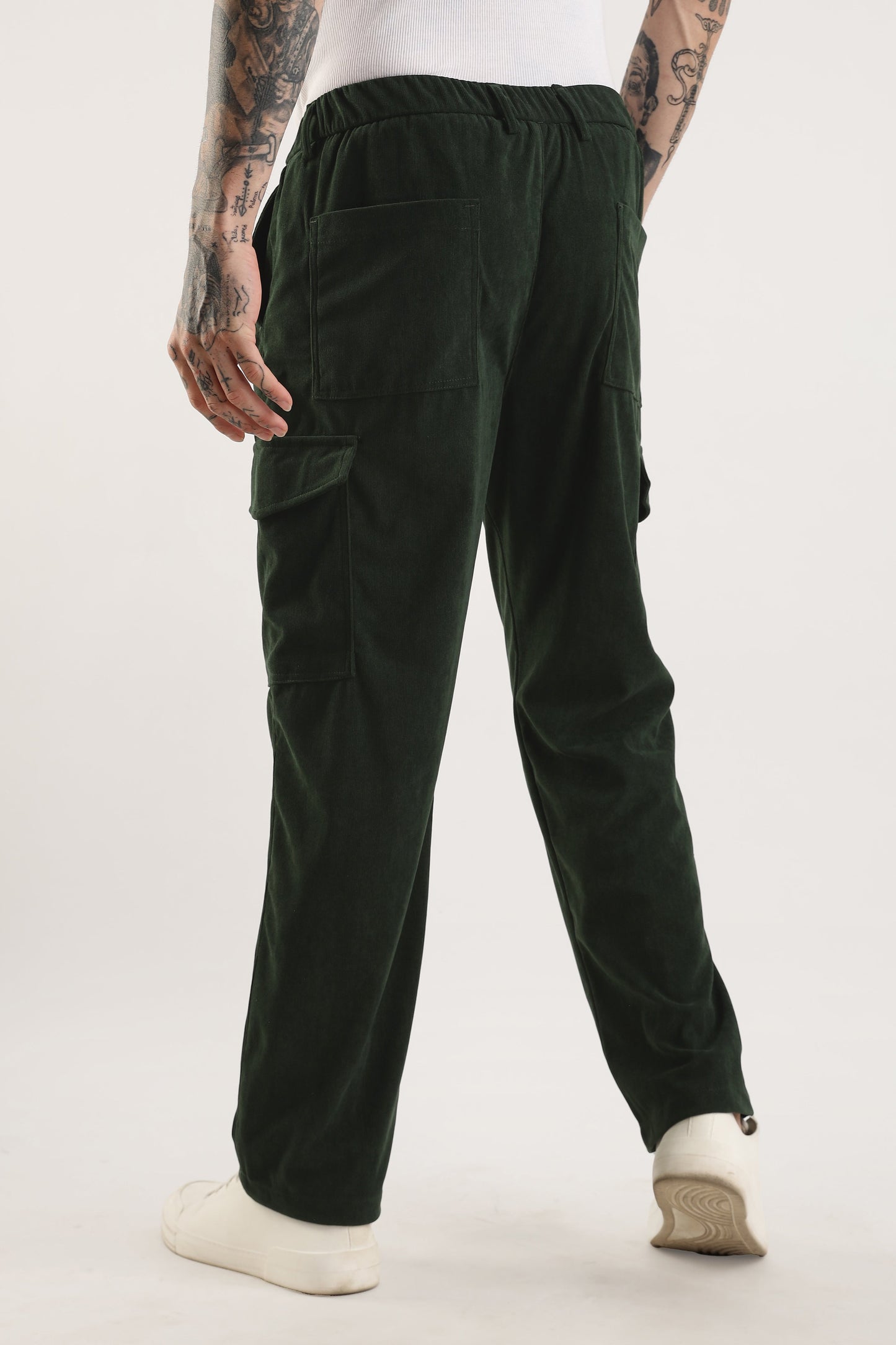 Men Corduroy Relaxed Cargo-Olive