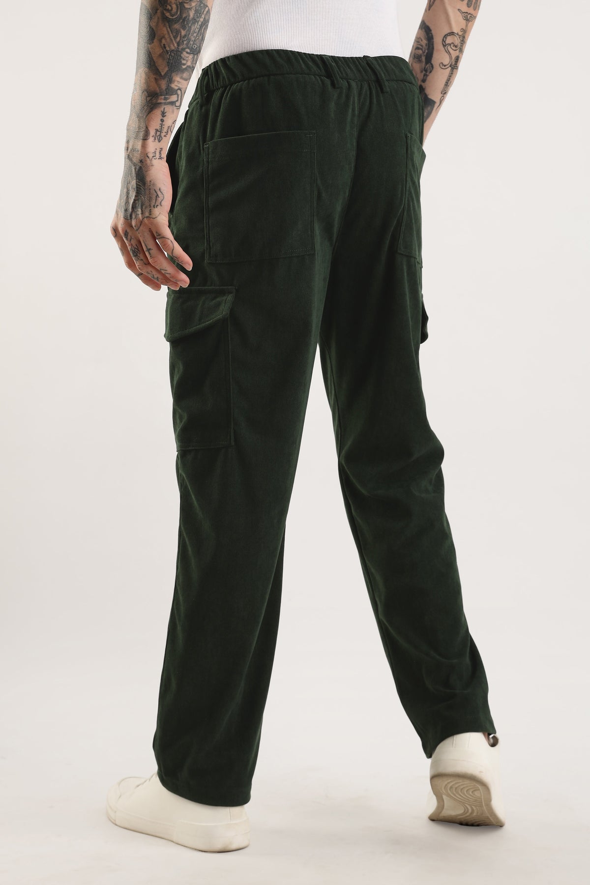 Men Corduroy Relaxed Cargo-Olive