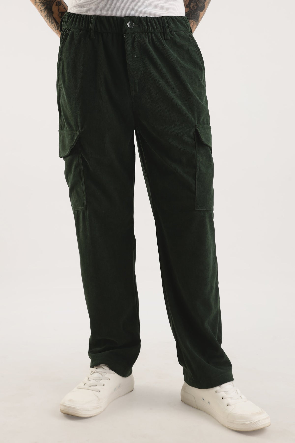 Men Corduroy Relaxed Cargo-Olive