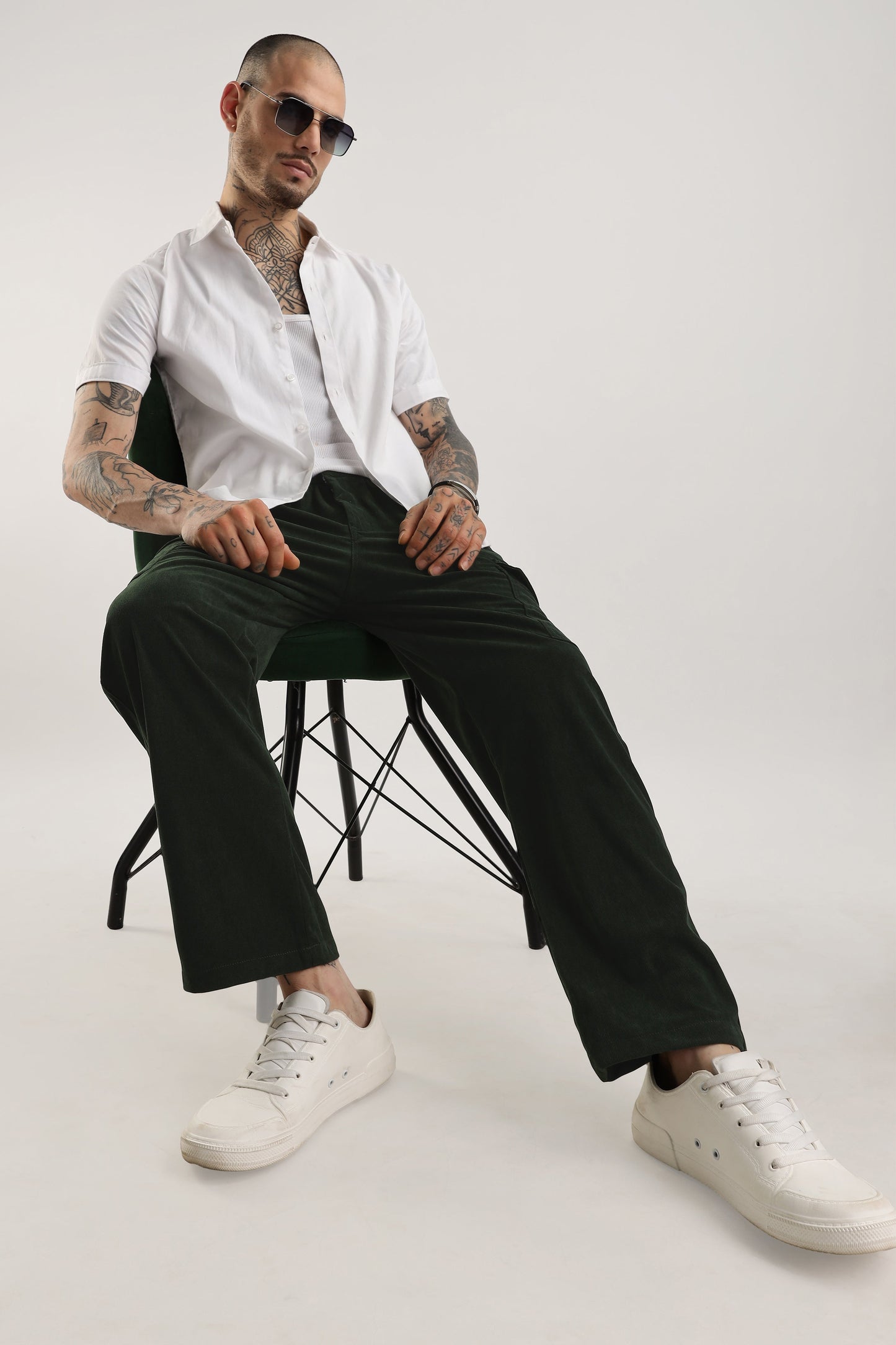 Men Corduroy Relaxed Cargo-Olive