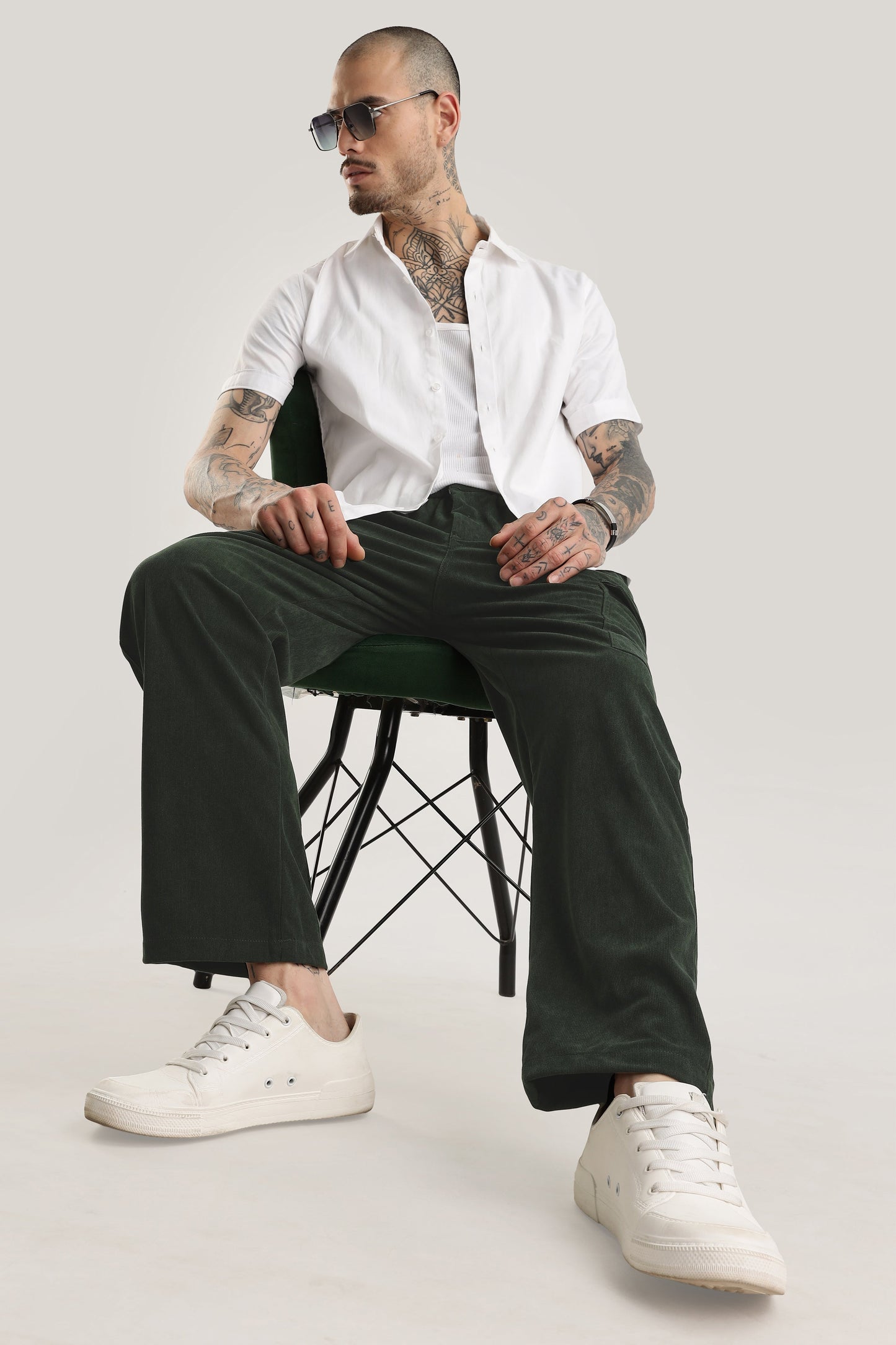 Men Corduroy Relaxed Cargo-Olive