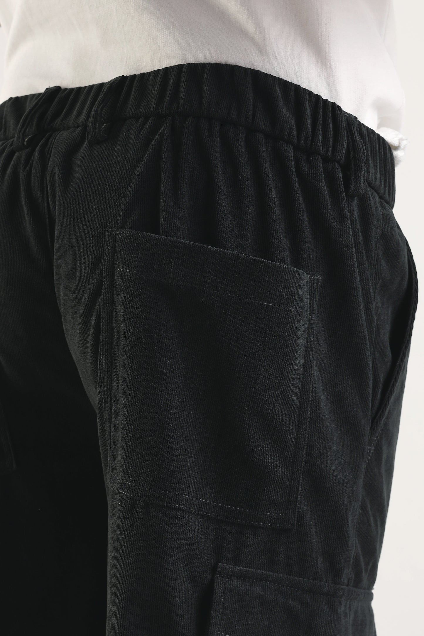 Men Corduroy Relaxed Cargo-Dk Grey