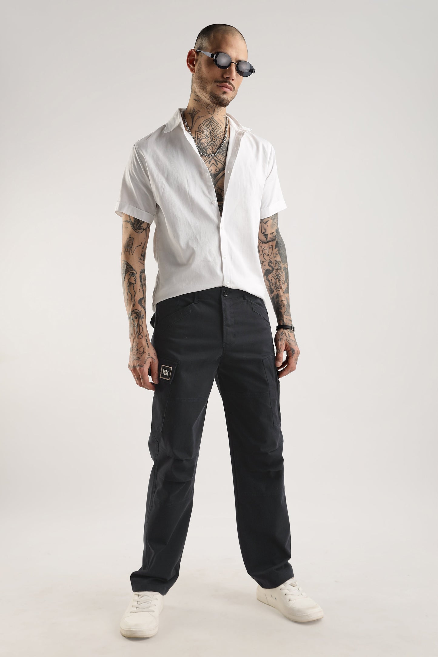 Men Heavy Twill Cargo-Black