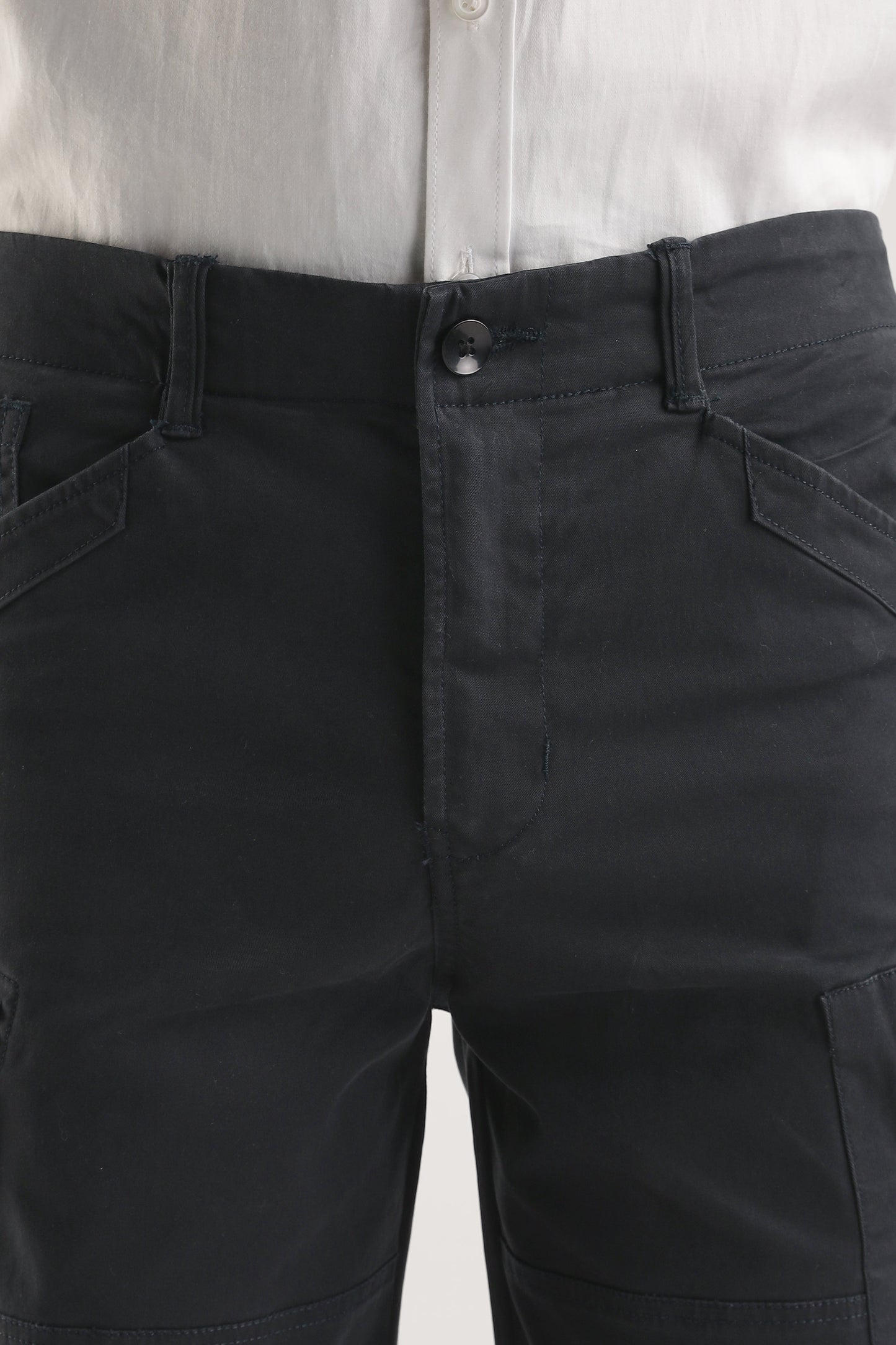 Men Heavy Twill Cargo-Black