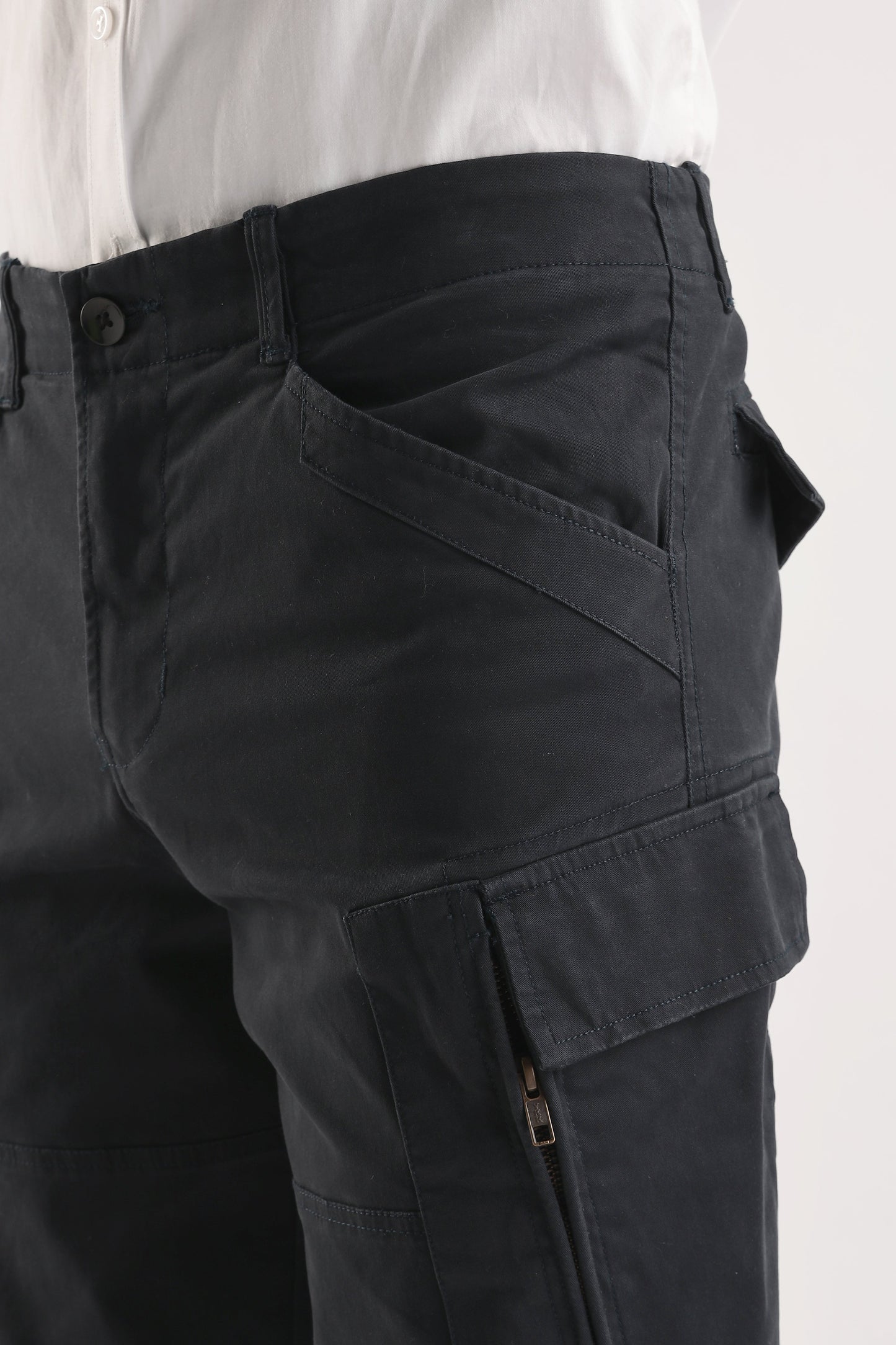 Men Heavy Twill Cargo-Navy