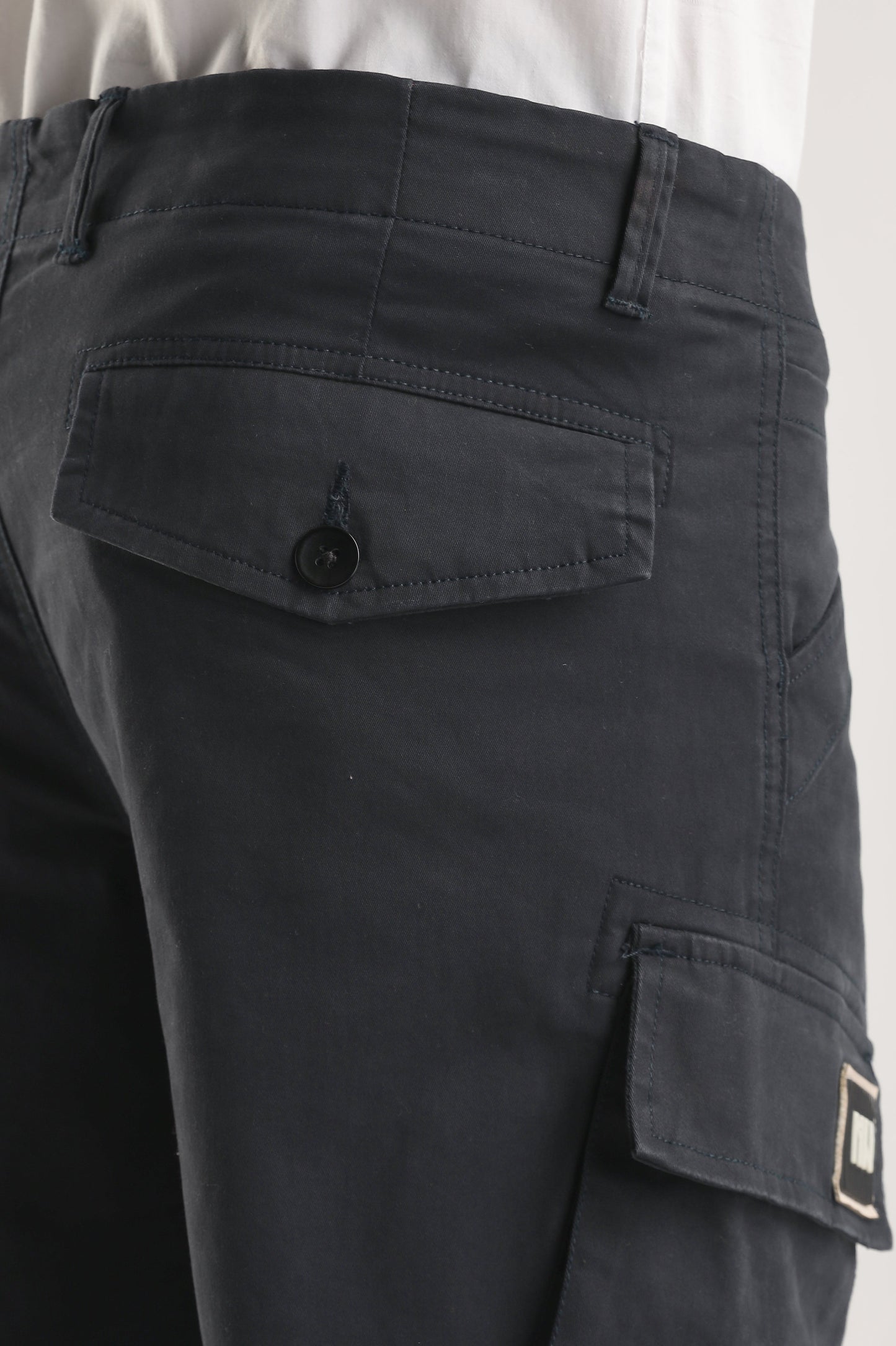 Men Heavy Twill Cargo-Navy