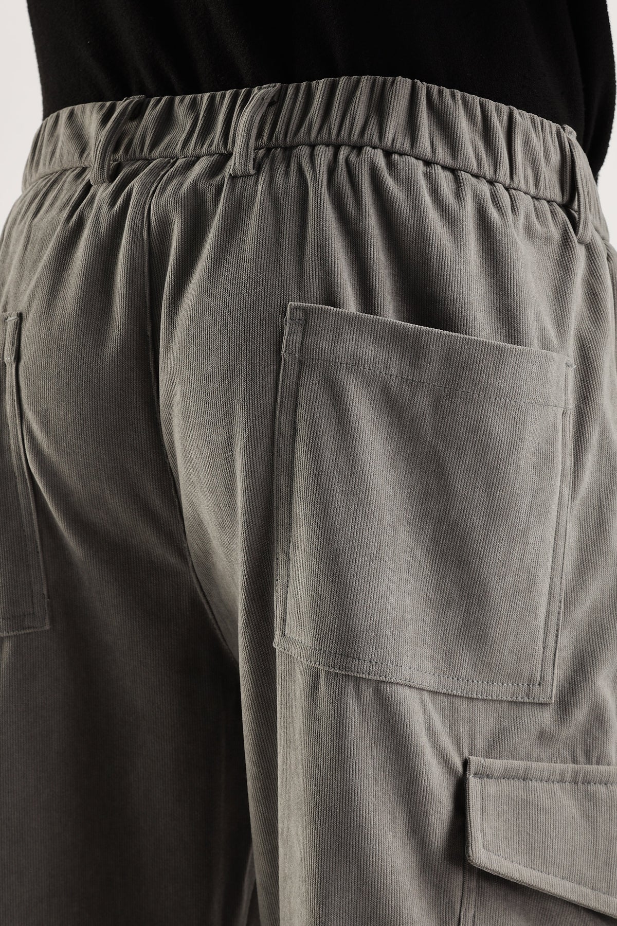 Men Corduroy Relaxed Cargo-Lt Grey