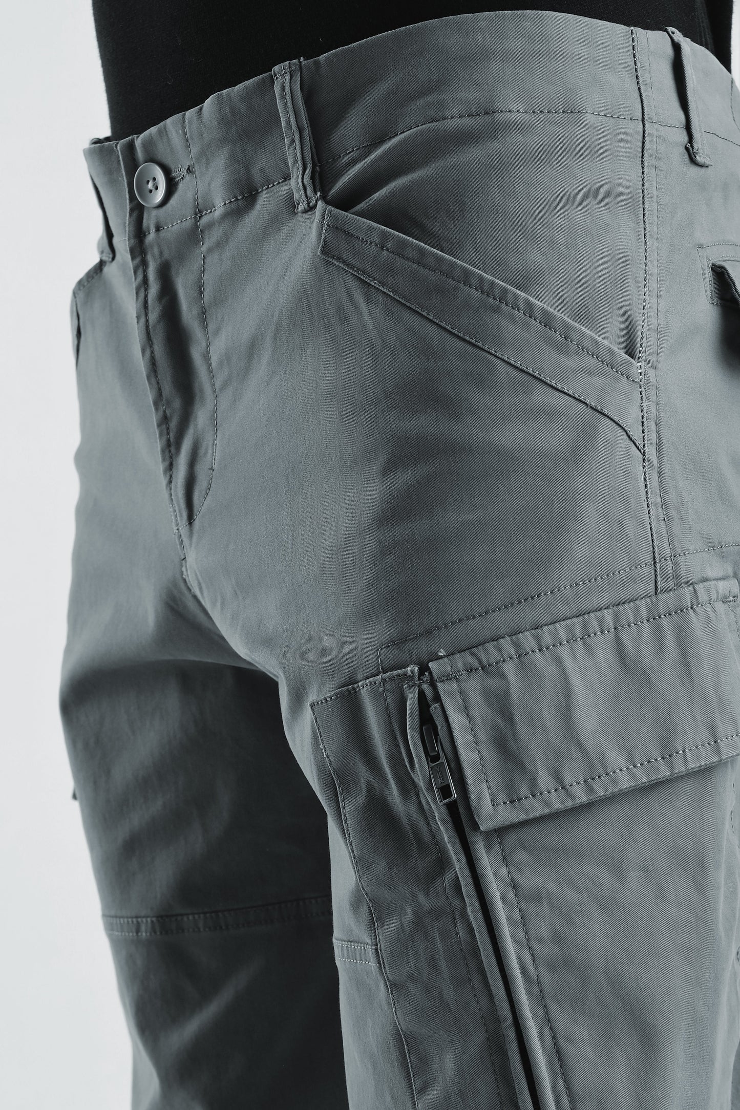 Men Heavy Twill Cargo-Grey