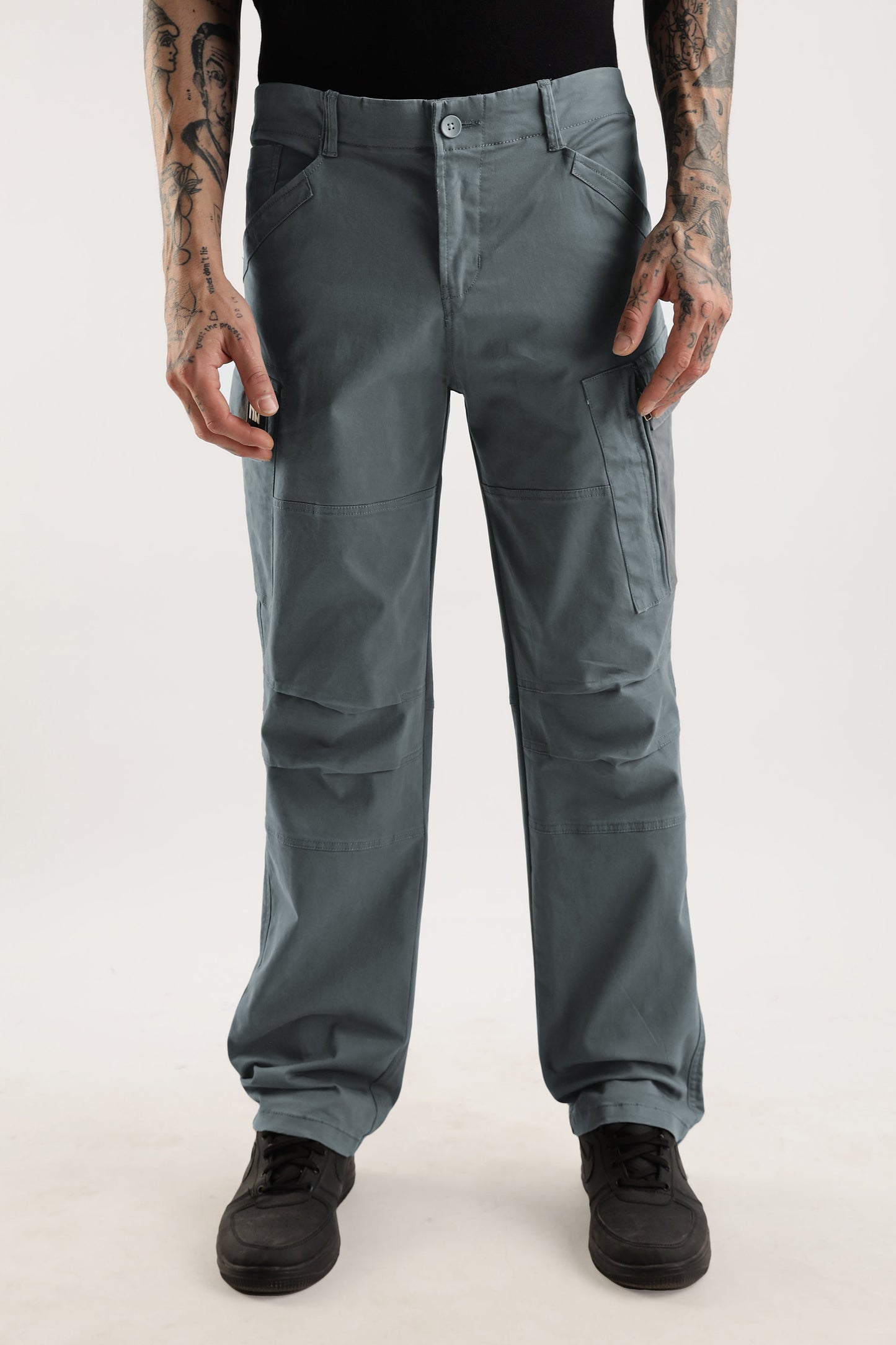 Men Heavy Twill Cargo-Grey