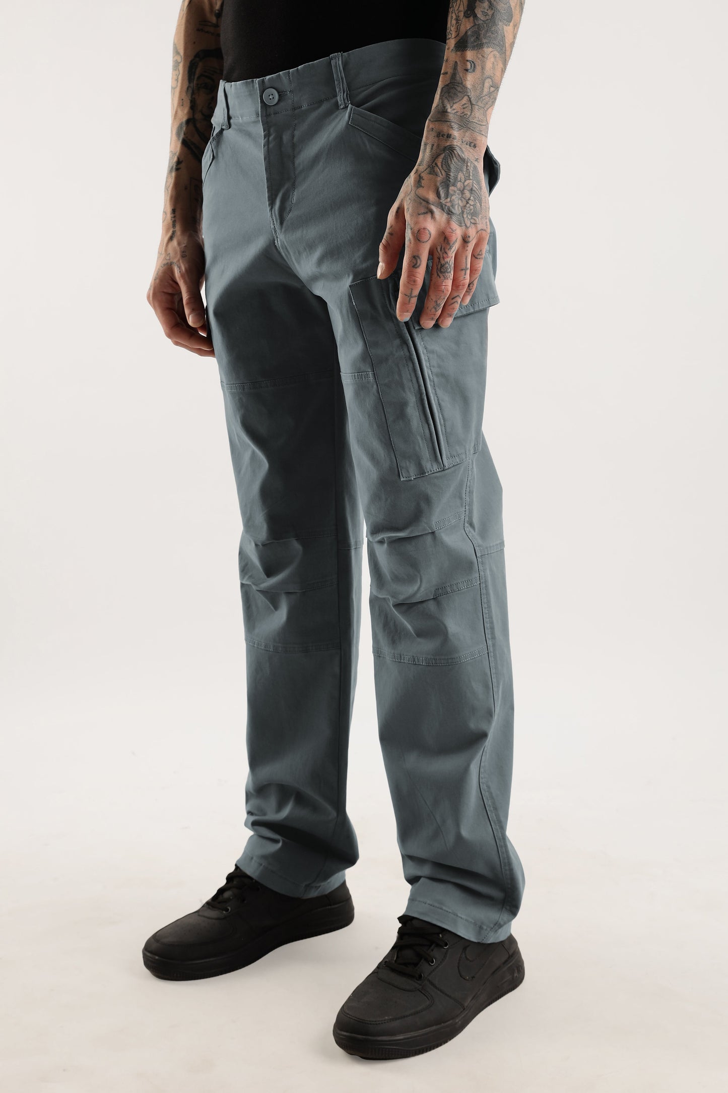 Men Heavy Twill Cargo-Grey