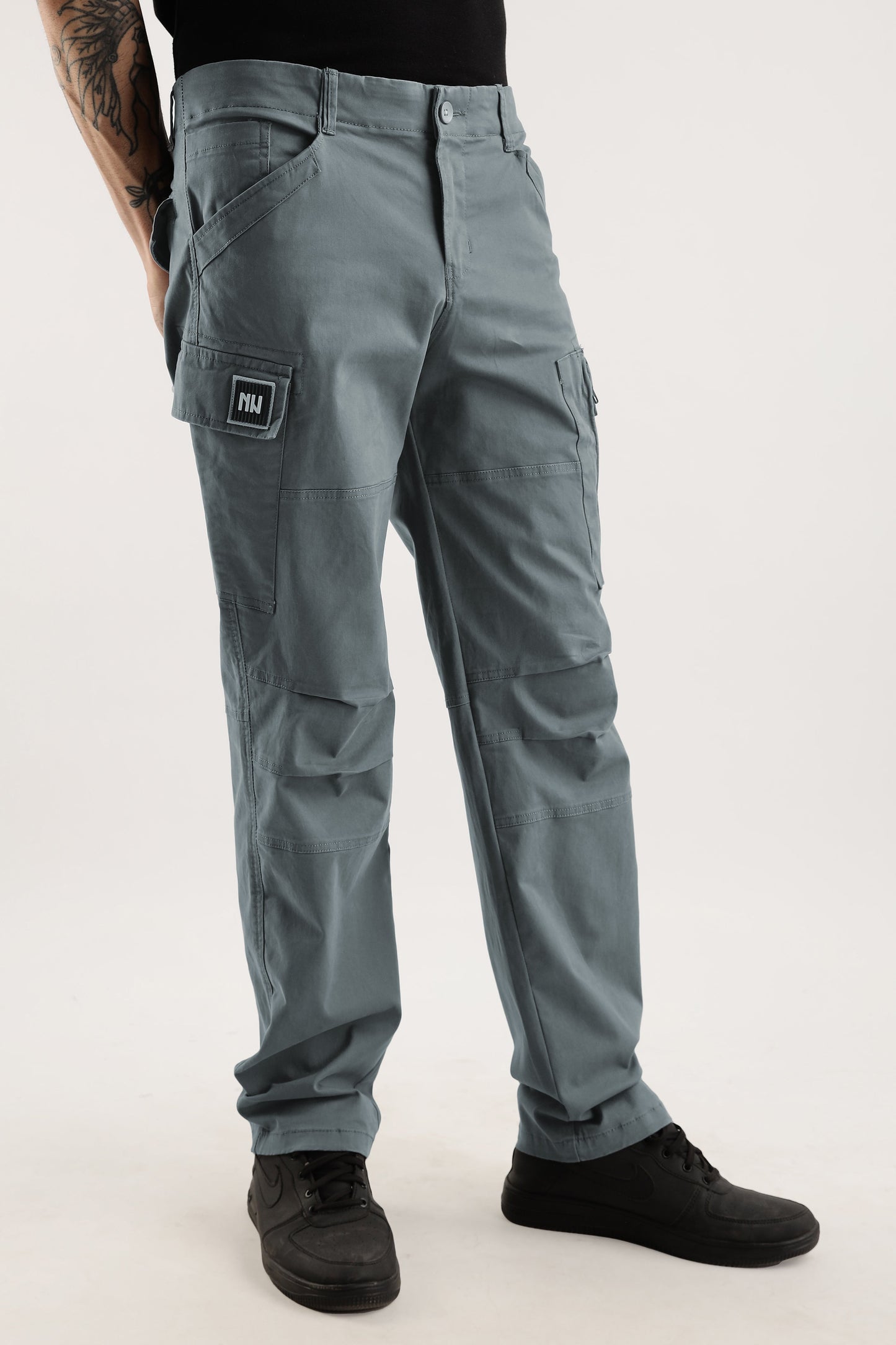 Men Heavy Twill Cargo-Grey