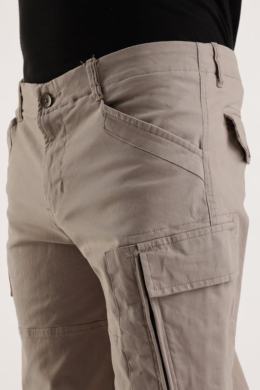 Men Heavy Twill Cargo-Smoke
