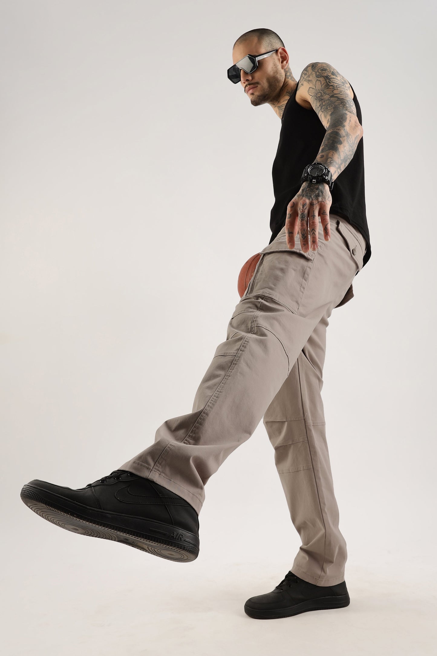 Men Heavy Twill Cargo-Fawn