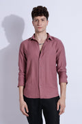 Men Lucas Look Linen Shirt-Pink