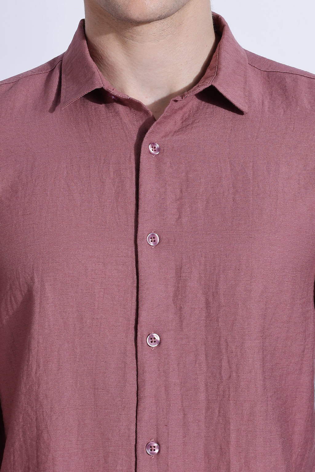 Men Lucas Look Linen Shirt-Pink