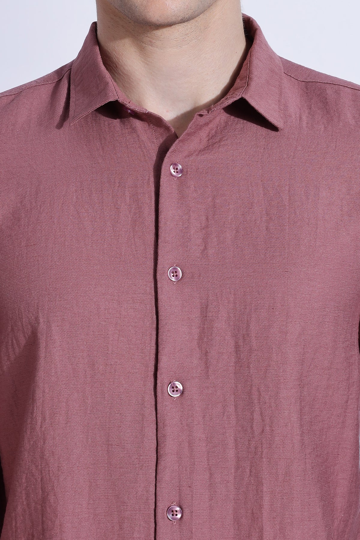 Men Lucas Look Linen Shirt-Pink