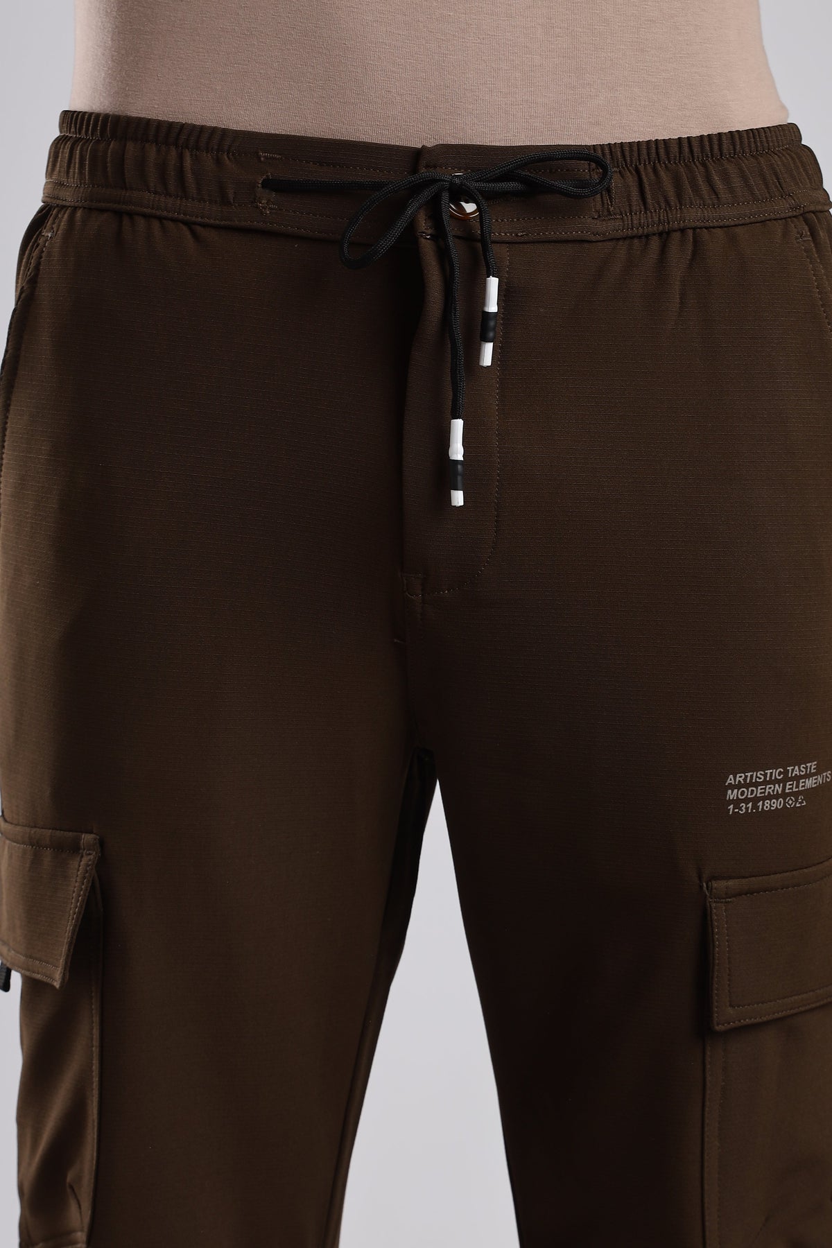 Men Structured Imported Utility Joggers-Navy