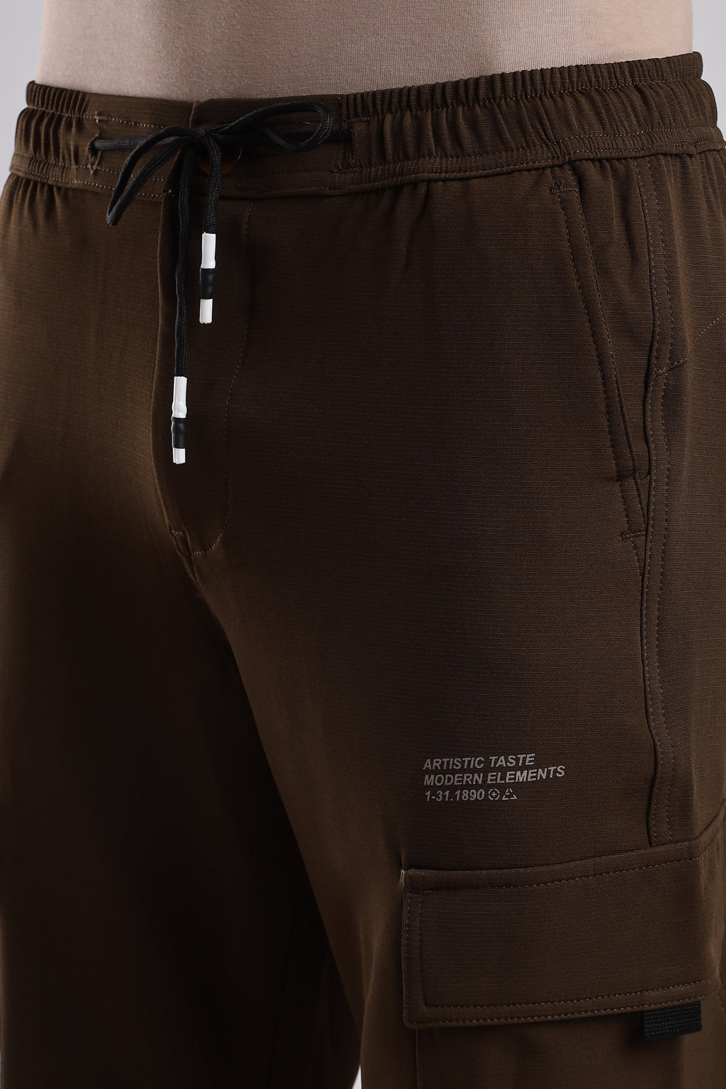 Men Structured Imported Utility Joggers-Navy