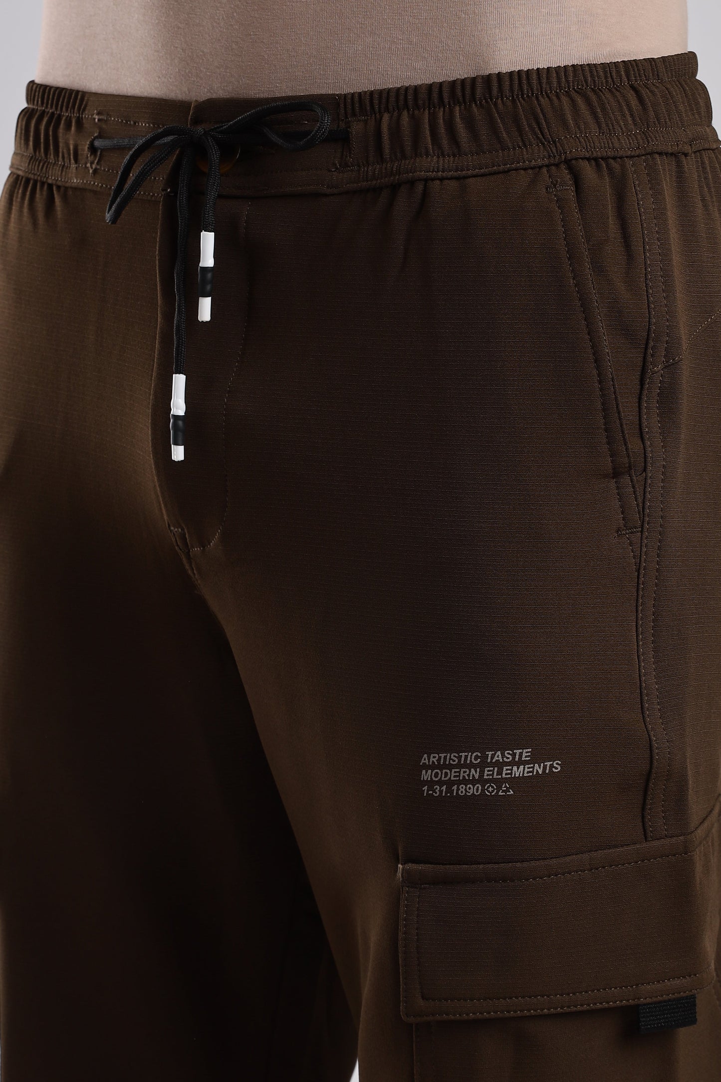 Men Structured Imported Utility Joggers-Navy