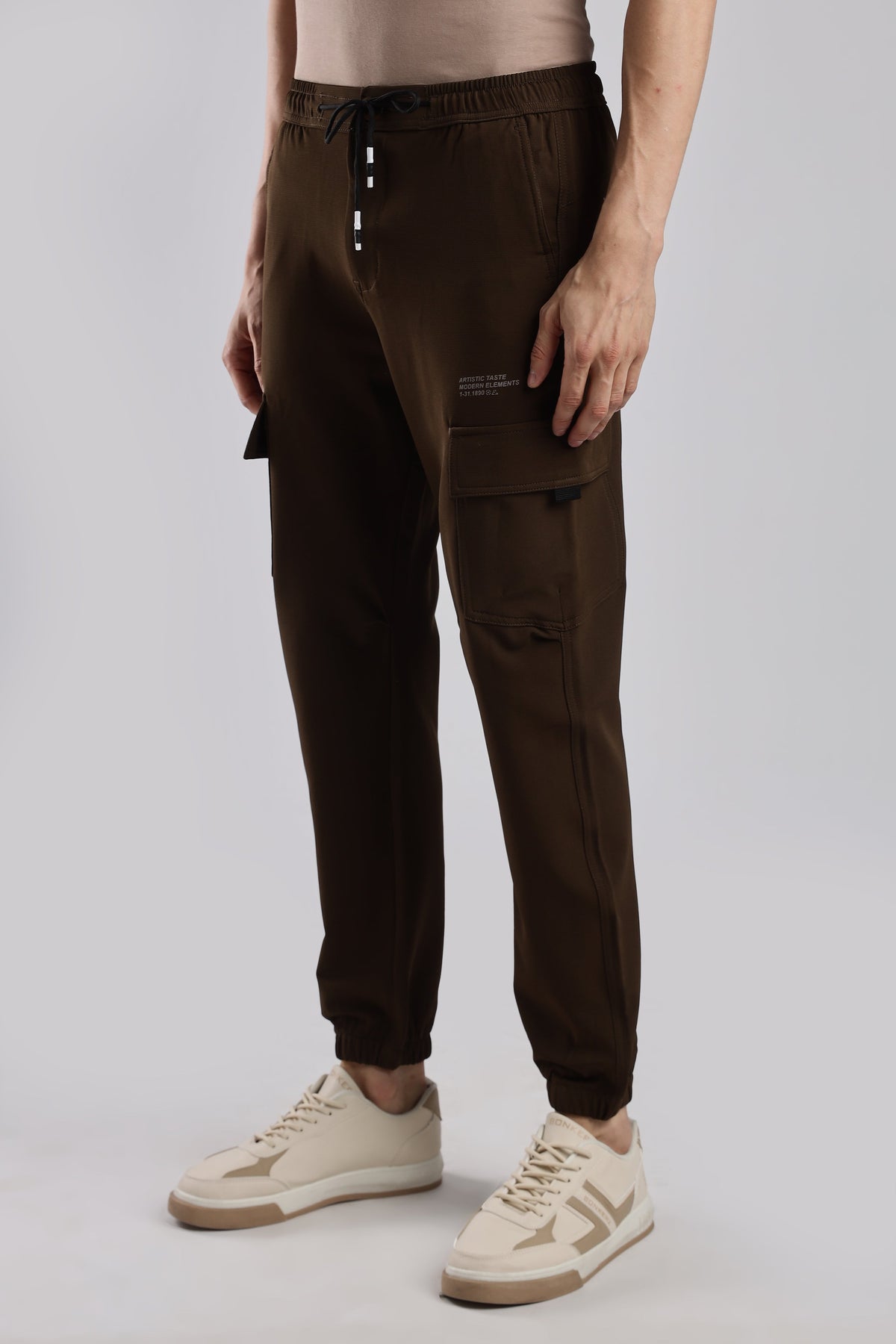 Men Structured Imported Utility Joggers-Navy