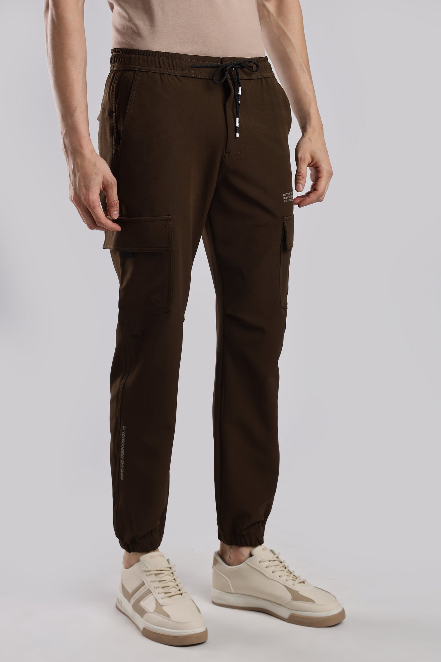 Men Structured Imported Utility Joggers-Navy