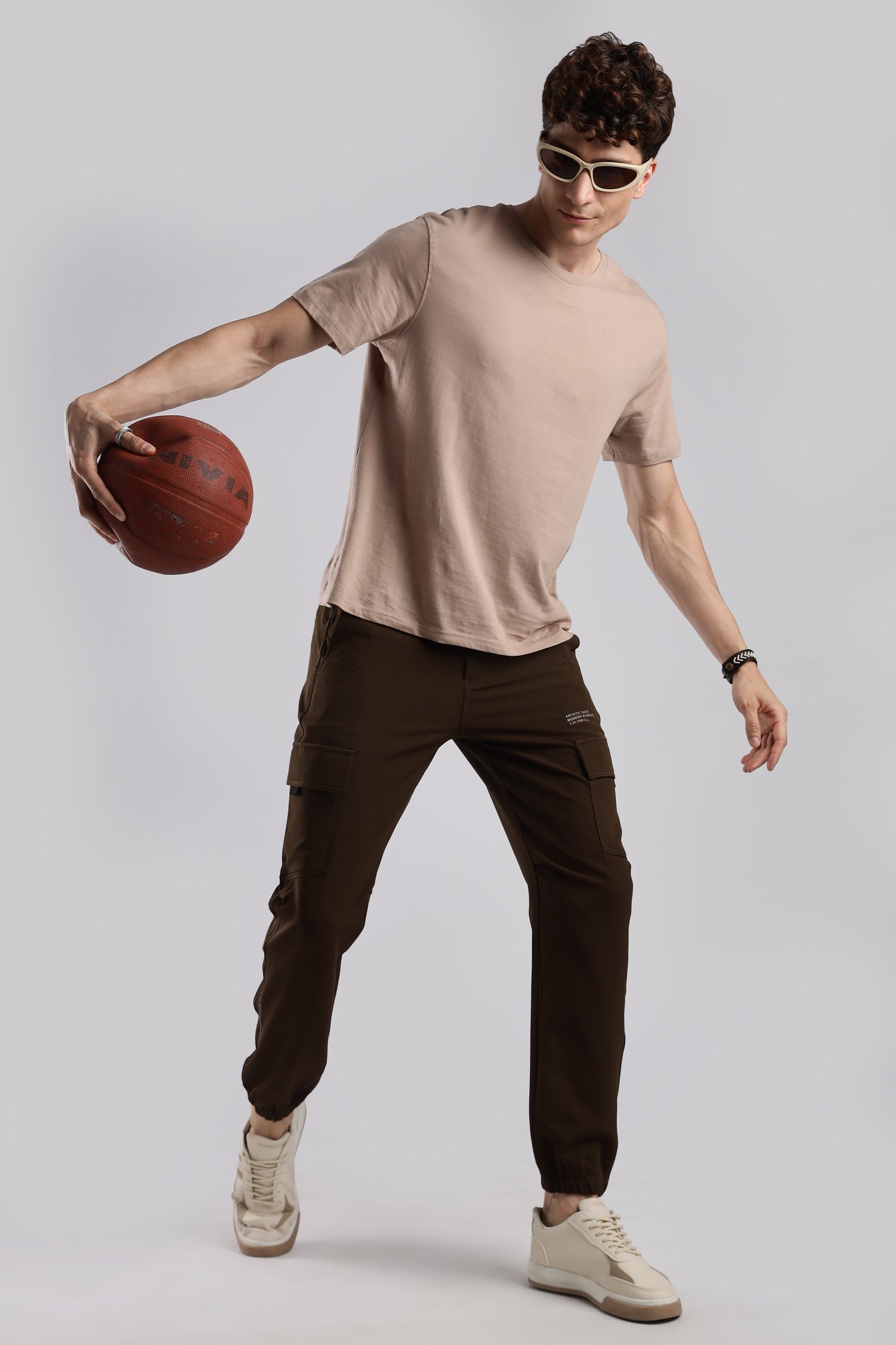 Men Structured Imported Utility Joggers-Navy