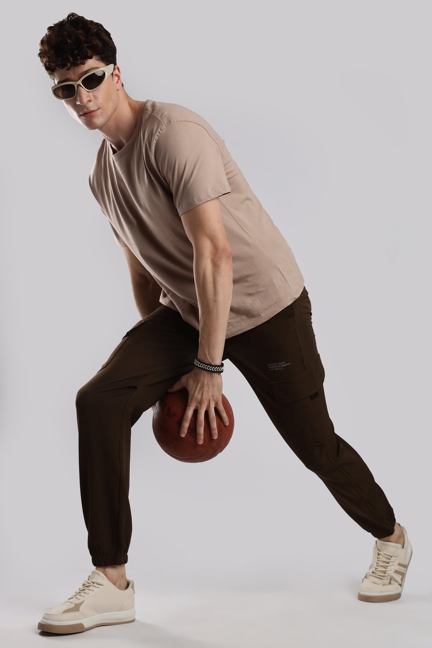 Men Structured Imported Utility Joggers-Navy