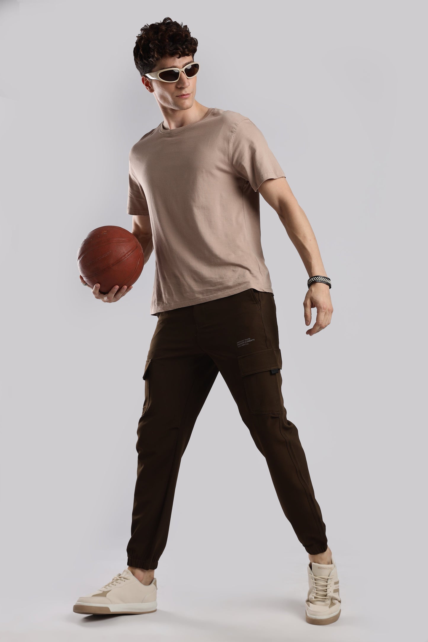 Men Structured Imported Utility Joggers-Navy