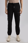 Men Structured Imported Utility Joggers-Black