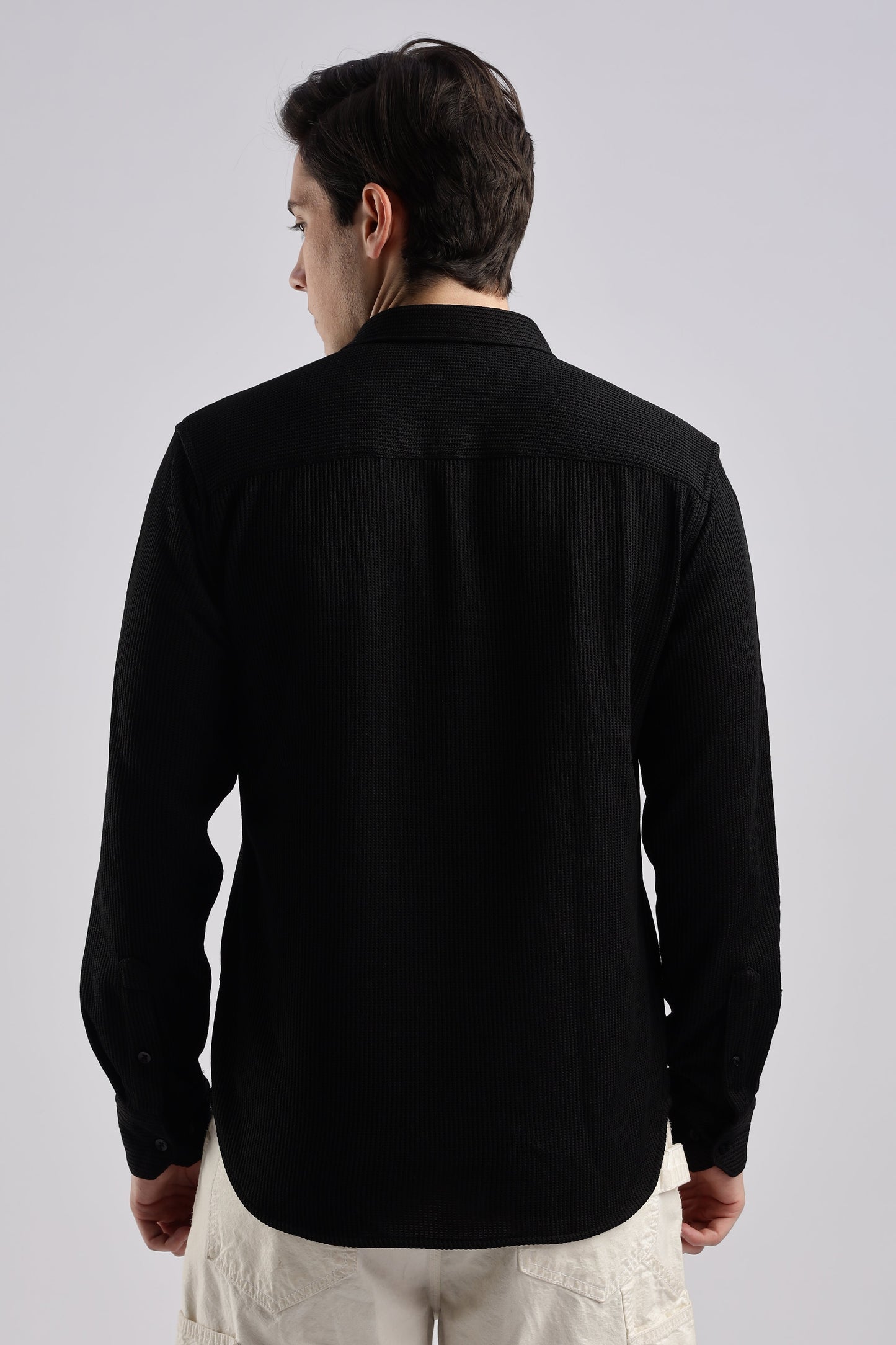 Men Knitted TXO Shirts-Black