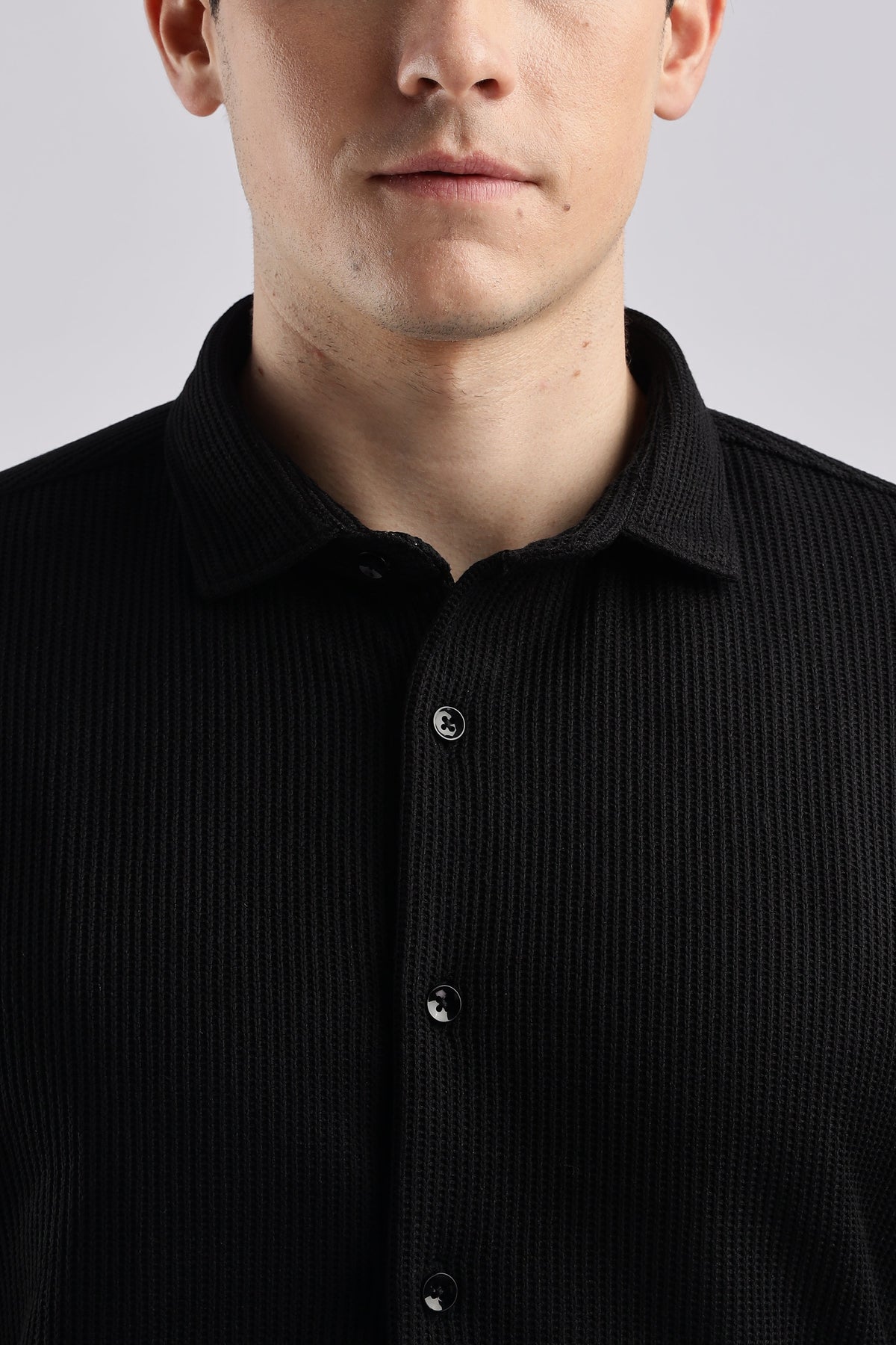 Men Knitted TXO Shirts-Black