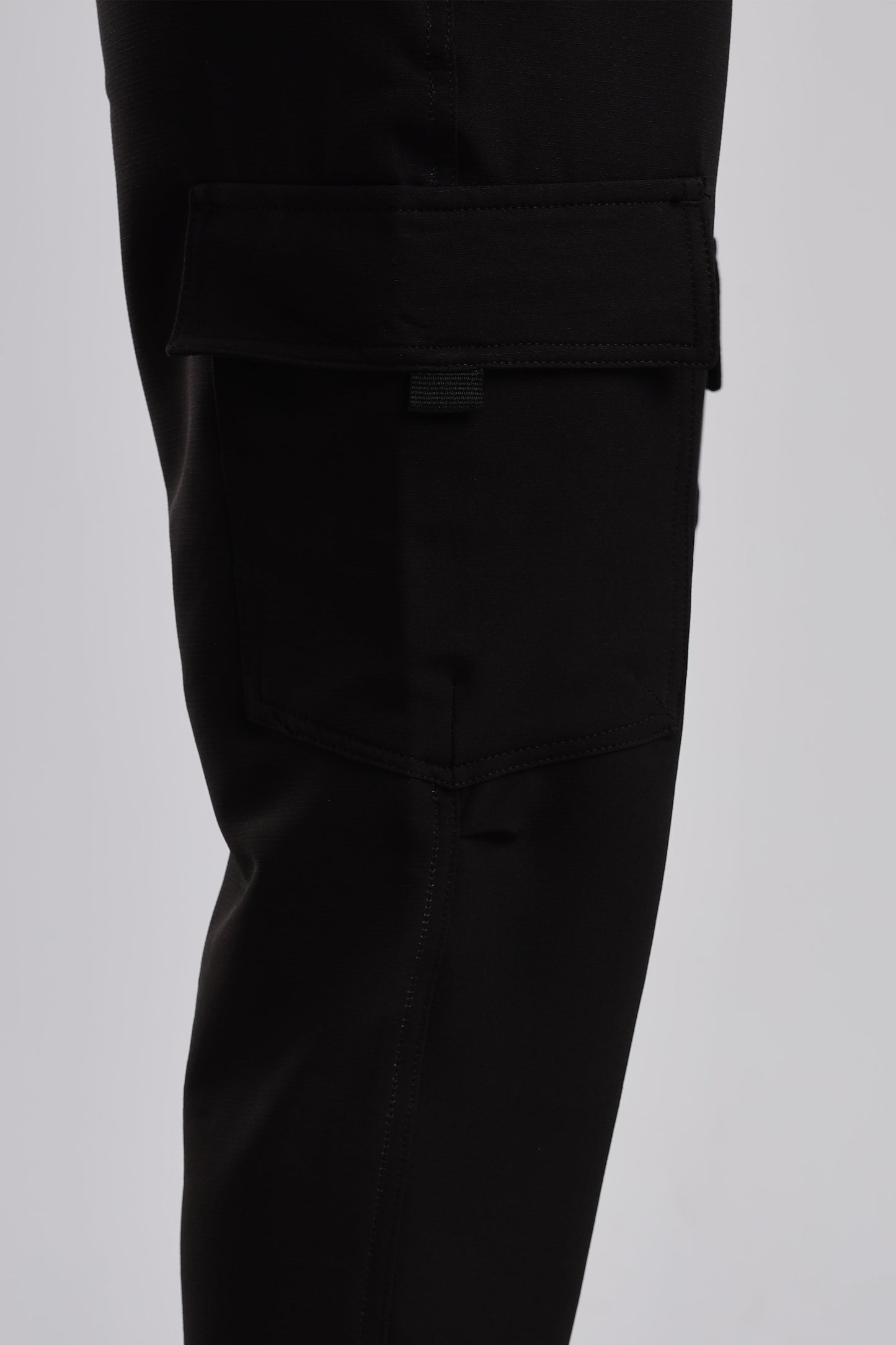 Men Structured Imported Utility Joggers-Black