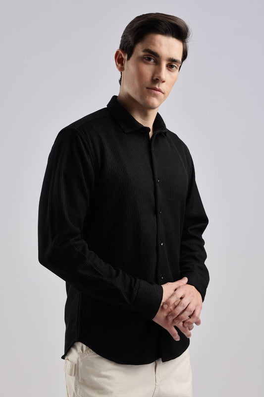 Men Knitted TXO Shirts-Black