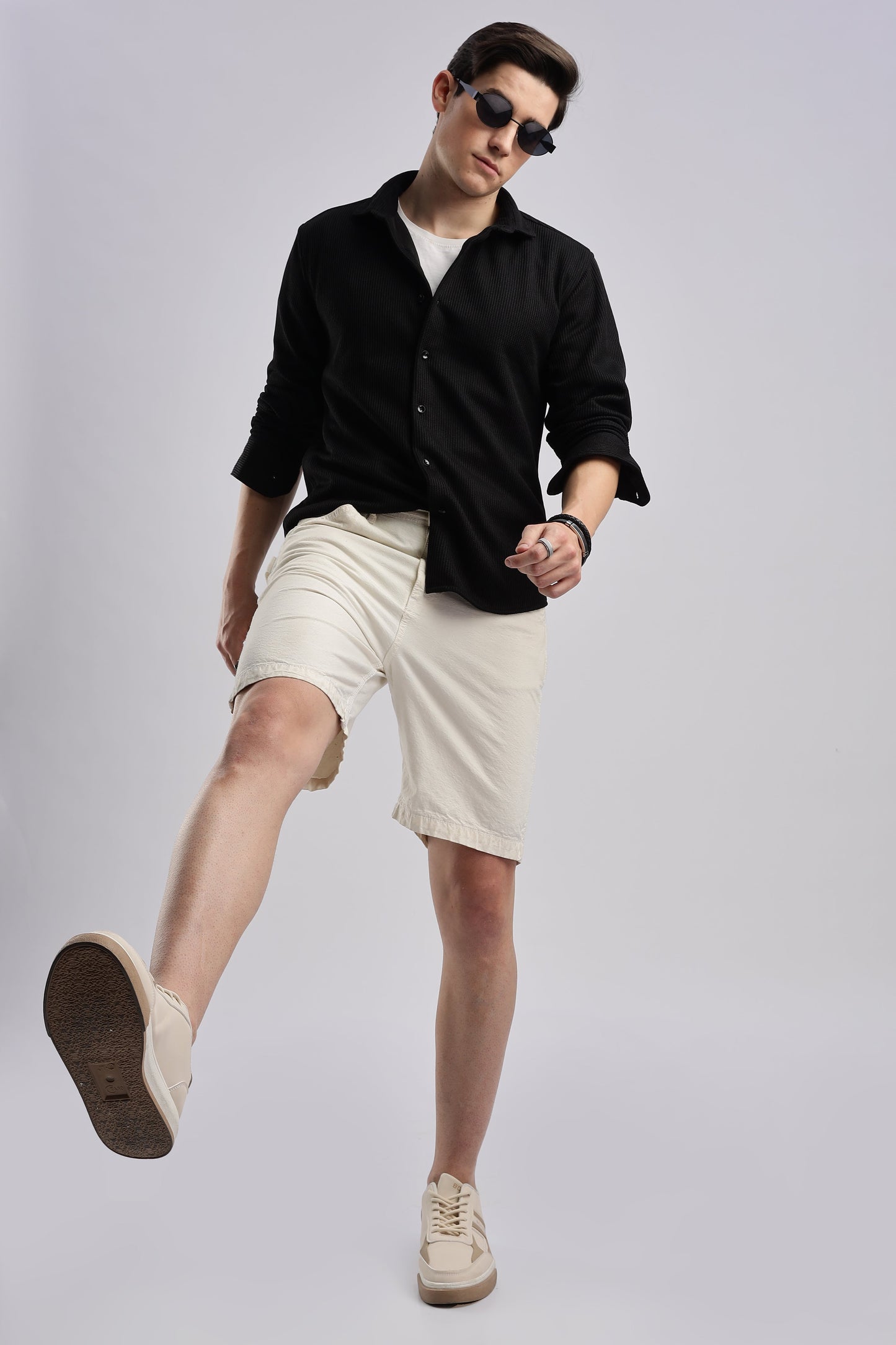 Men Knitted TXO Shirts-Black