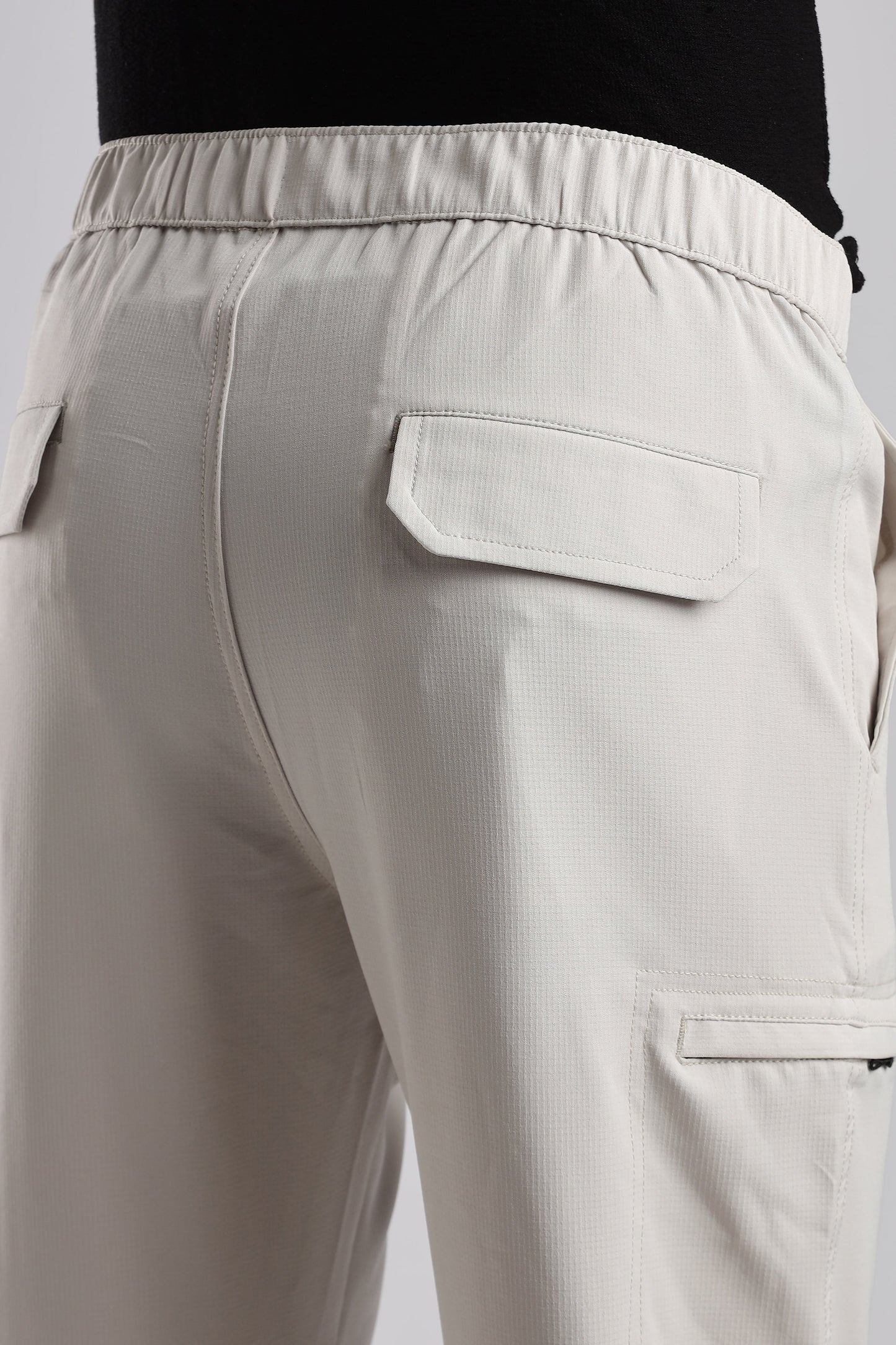 Men Structured Adventure Cargo-Cream