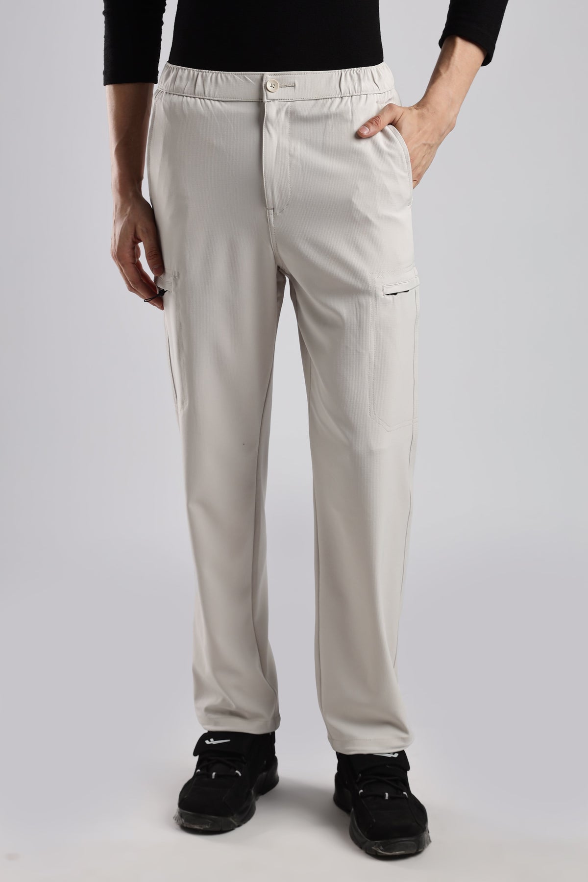 Men Structured Adventure Cargo-Cream