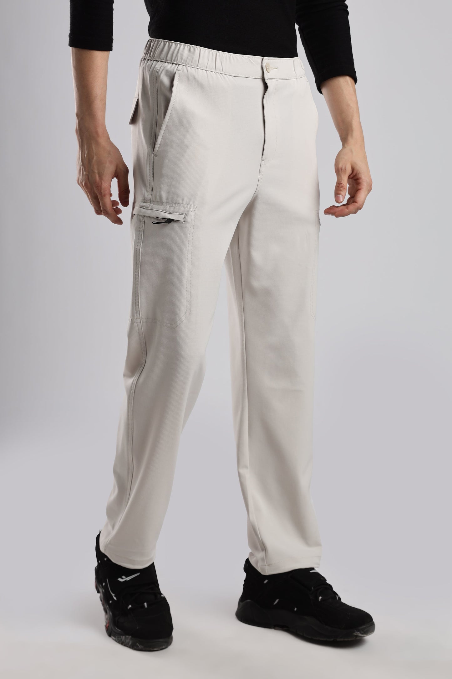 Men Structured Adventure Cargo-Cream