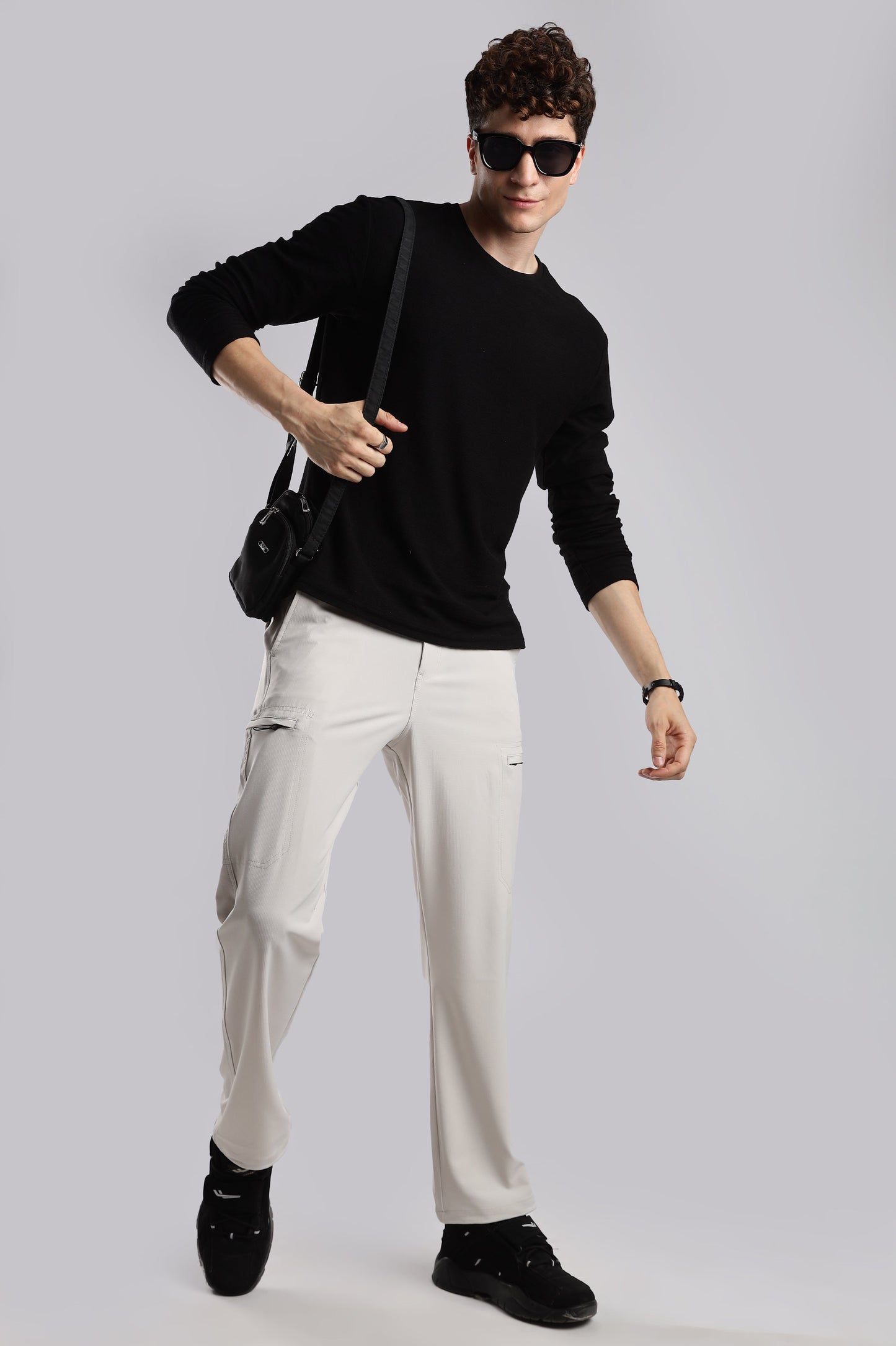 Men Structured Adventure Cargo-Cream