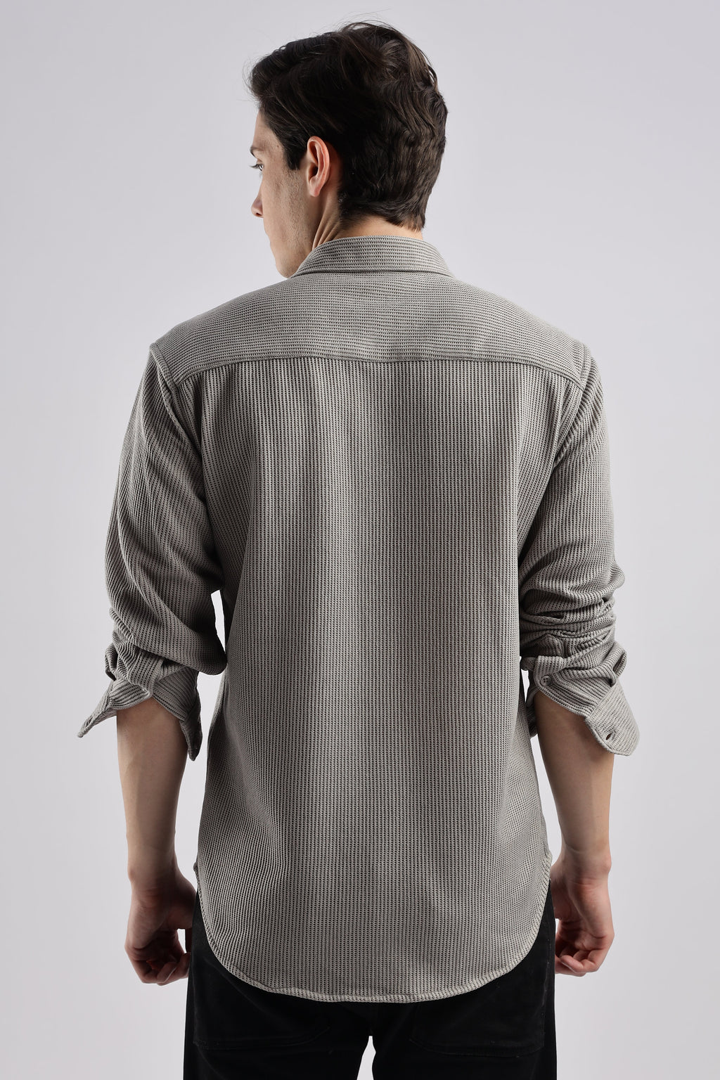 Men Knitted TXO Shirts-Grey
