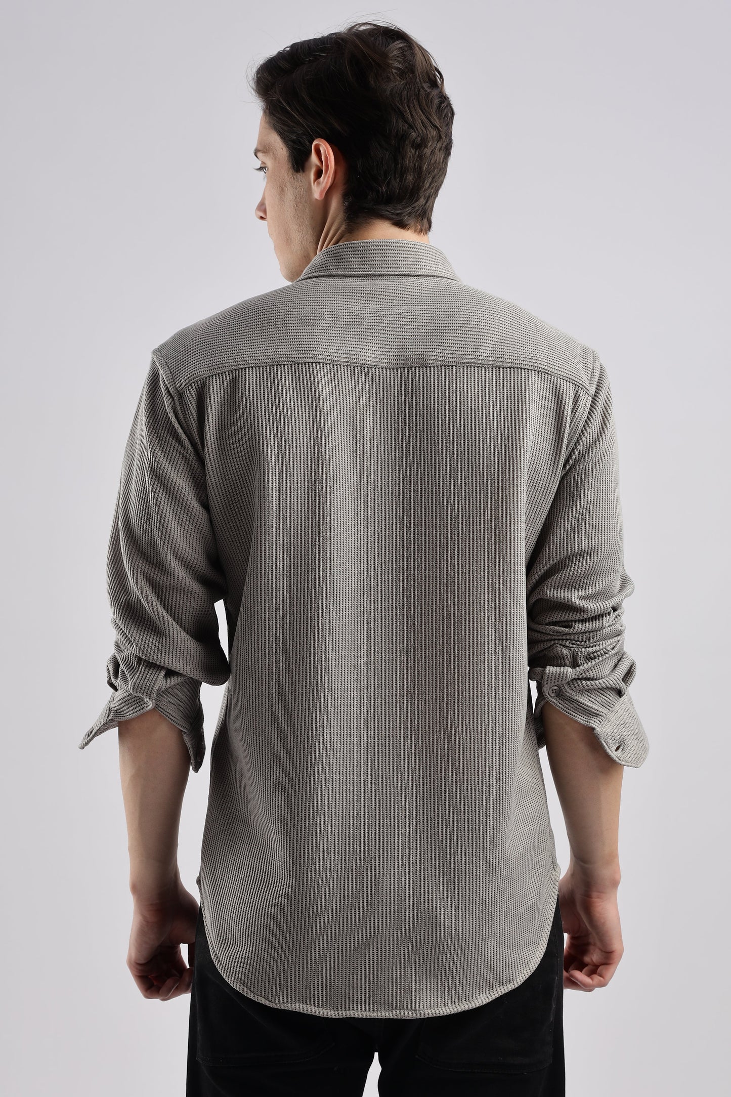 Men Knitted TXO Shirts-Grey