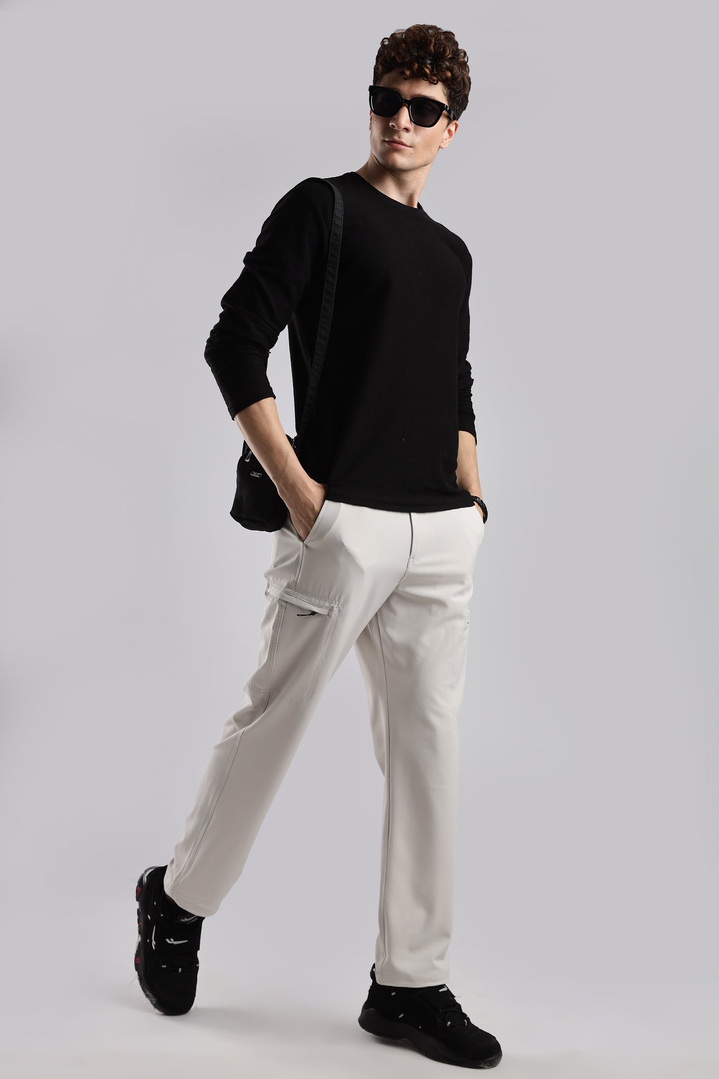 Men Structured Adventure Cargo-Cream