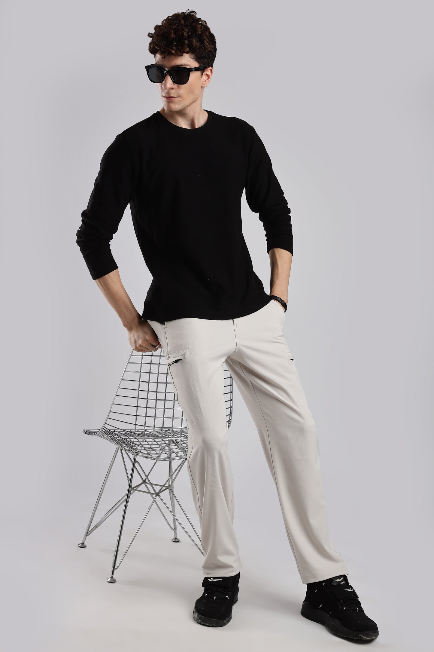 Men Structured Adventure Cargo-Cream