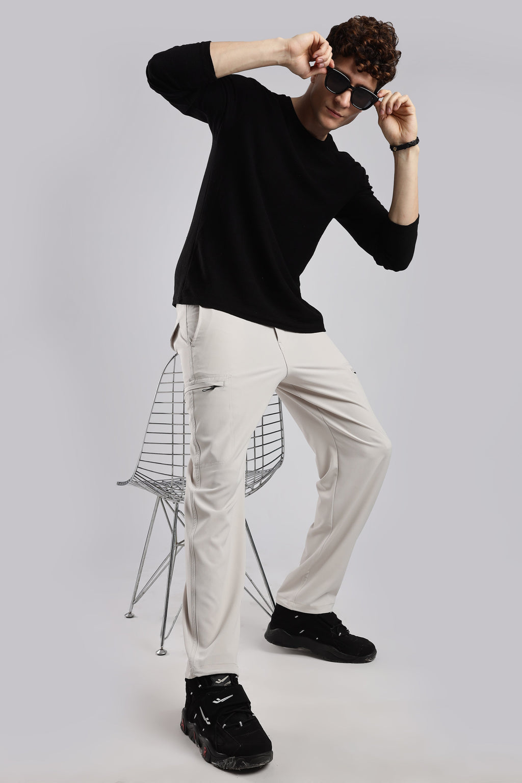 Men Structured Adventure Cargo-Cream