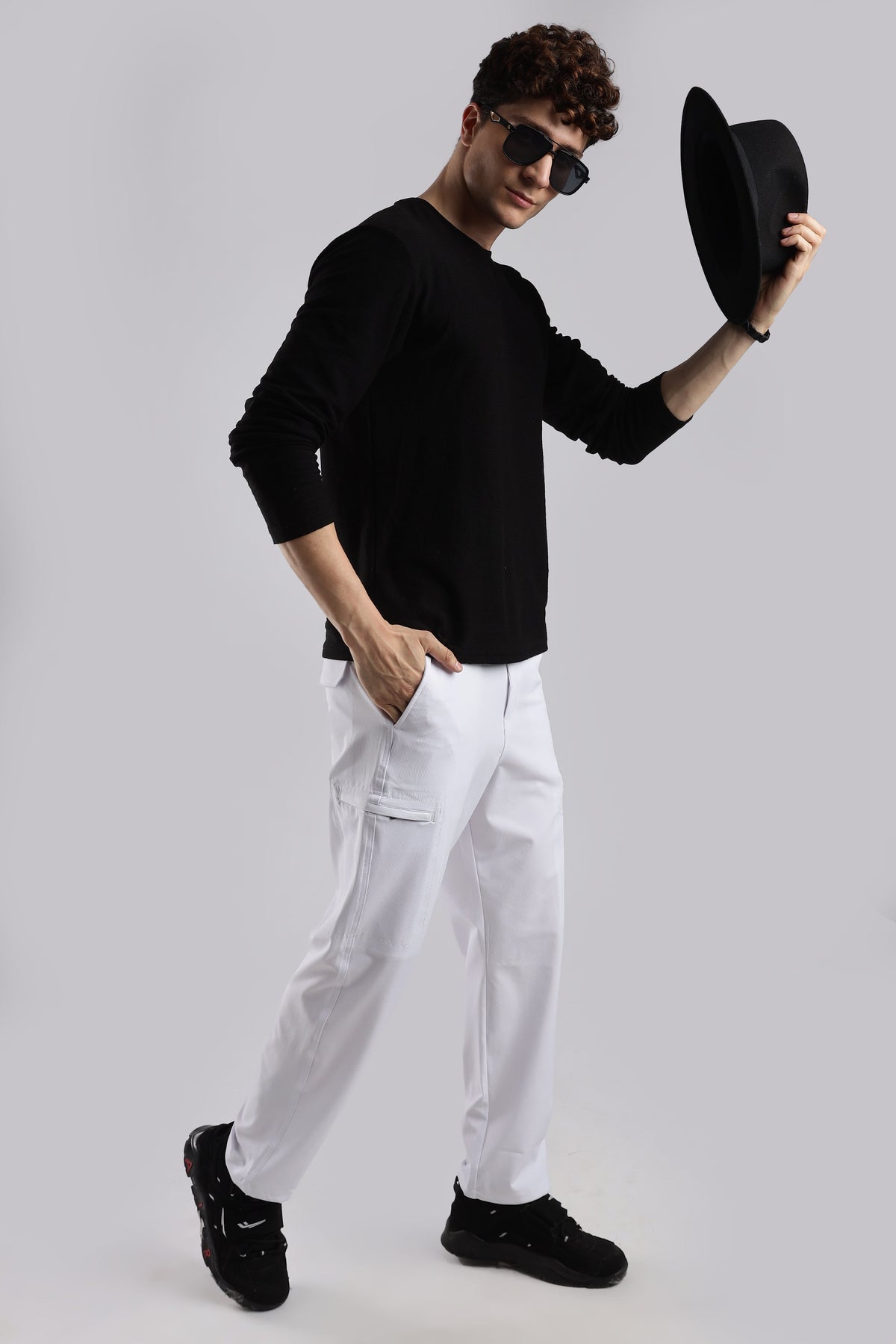 Men Structured Adventure Cargo-White