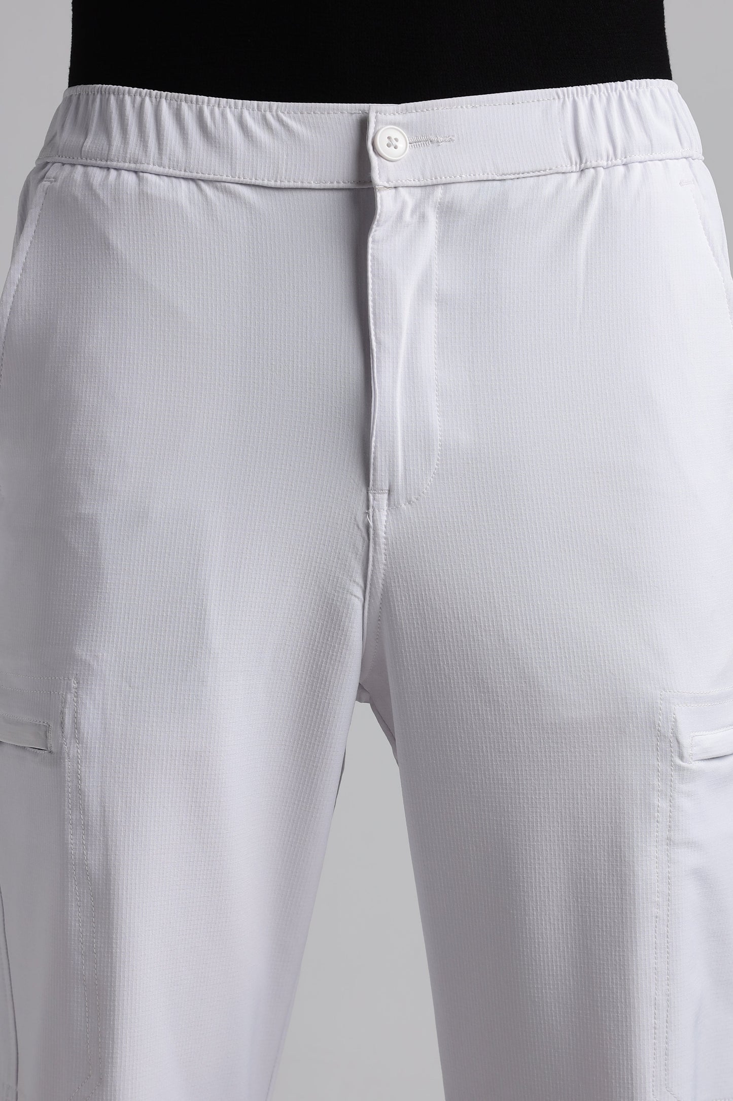 Men Structured Adventure Cargo-White