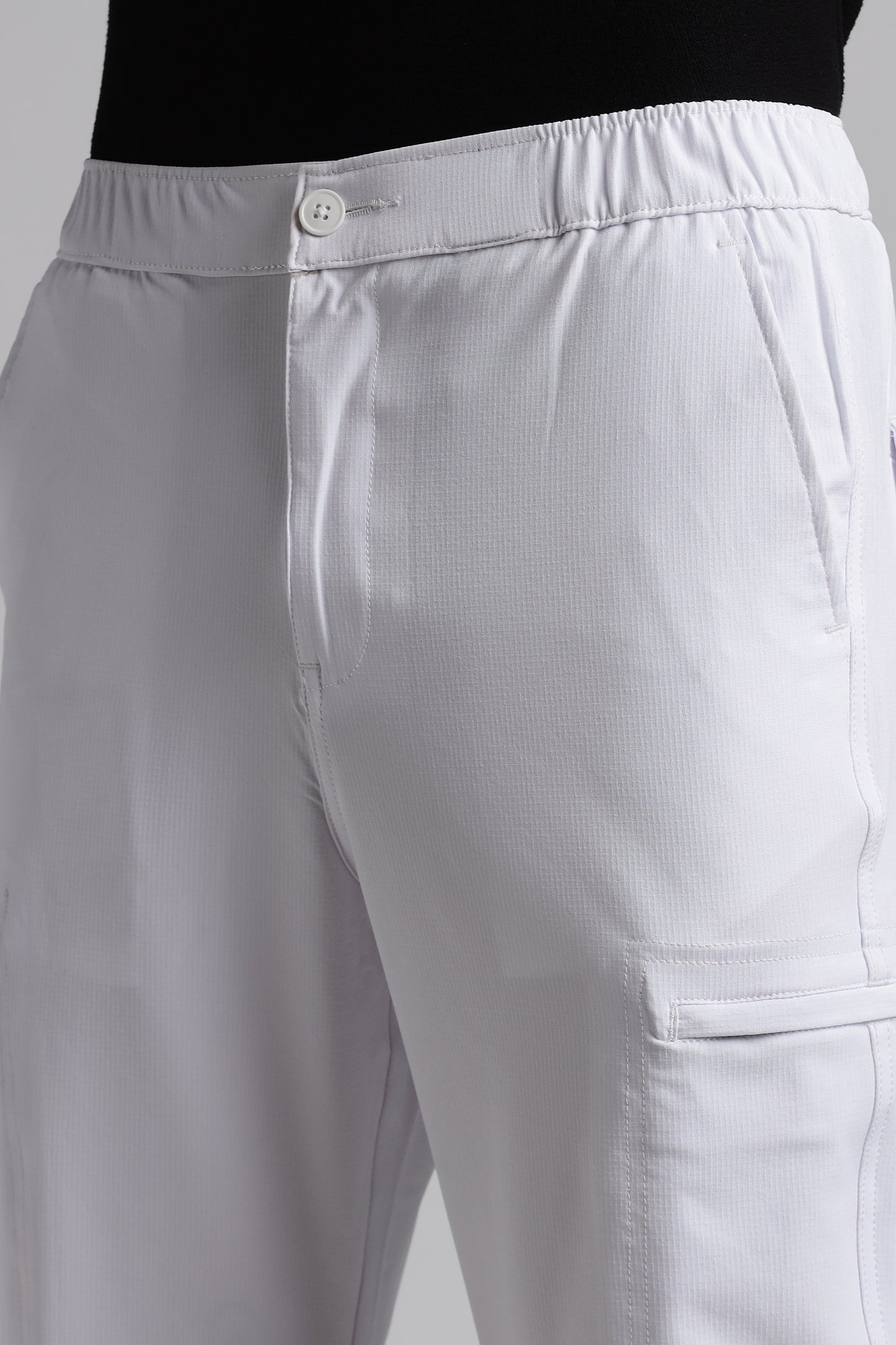 Men Structured Adventure Cargo-White
