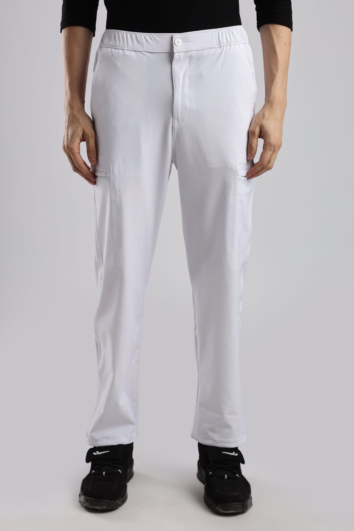 Men Structured Adventure Cargo-White